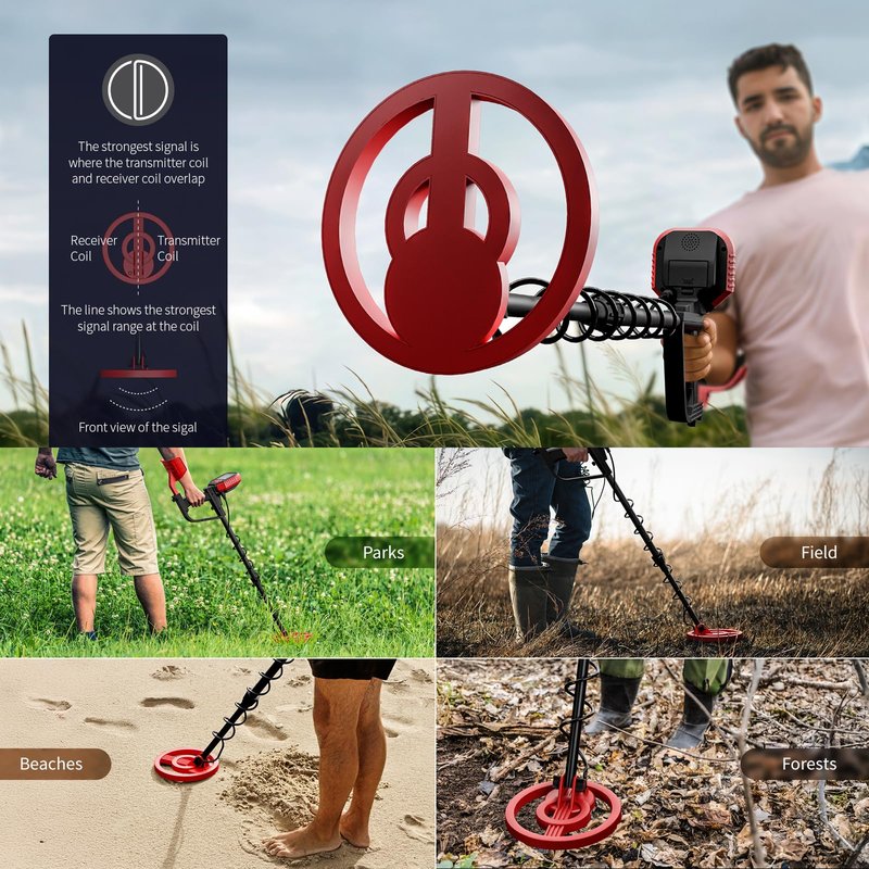 2026 Latest Metal Detector for Adults, Professional Waterproof & Adjustable Stem, Higher Accuracy Gold Detector with LCD, Advanced DSP Chip, 2.26 Pounds Lightweight Suitable for Beach and Backyard