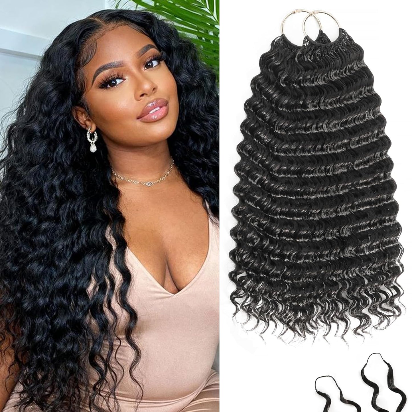 Feather Crochet Hair Extensions - 12 Inch 120g Invisible Miracle Knots for Black Women | Jerry Curly Pre-Separated Natural Black