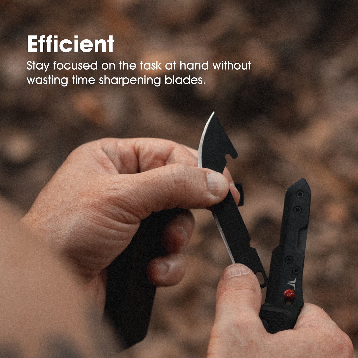 TRUE Replaceable Blade Knife | Pocket Knife with Drop Point Black Oxide Blade, 3CR13 Stainless Steel, 2-Step Replaceable Blade System