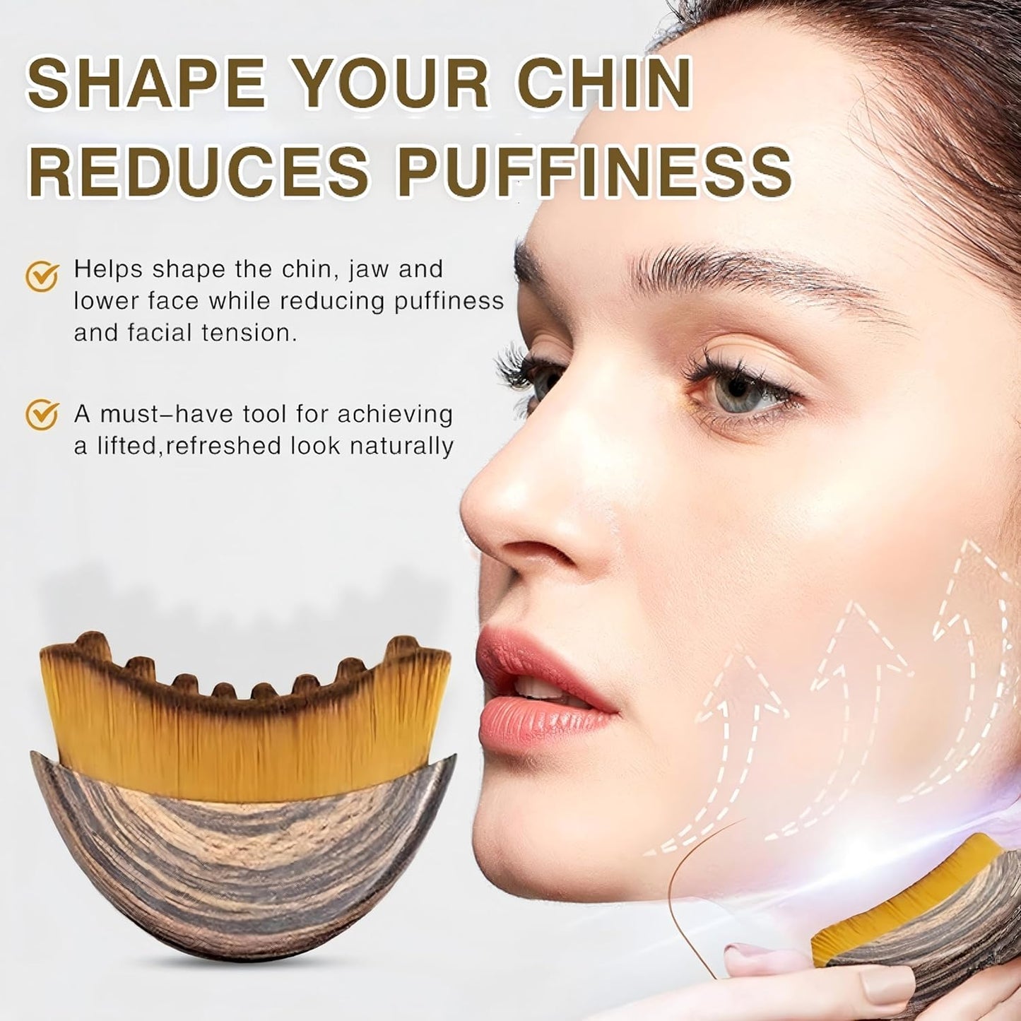 Lymphatic Contour Face Brush Set - Dry Brushing Massager for Drainage & Jawline Sculpting | Ergonomic Design (2PCS)