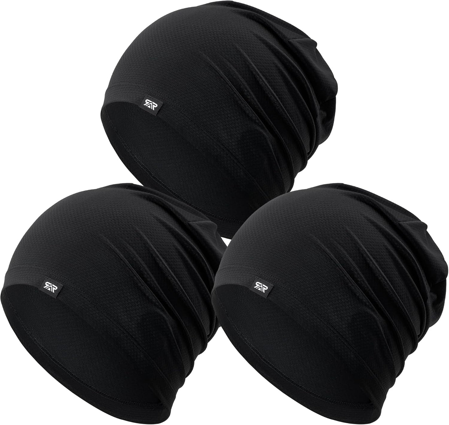Cooling Skull Cap - 3Pcs Lightweight Breathable Beanie for Men & Women | Quick-Dry Running & Cycling Hat