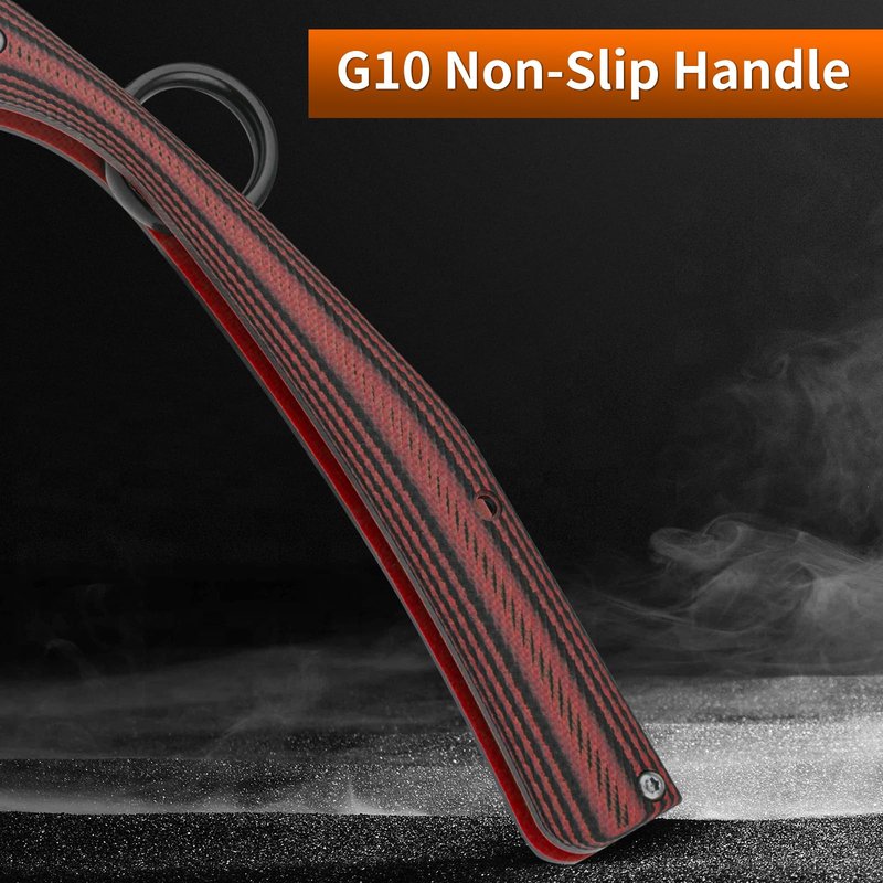 Straight Razor for Men, Straight Edge Razor, Barber Razor, Folding Shavette Razor with Replaceable Blade System, Stainless Steel Beard Razor with G10 Non-Slip Handle for Home Shaving & Grooming (Red)