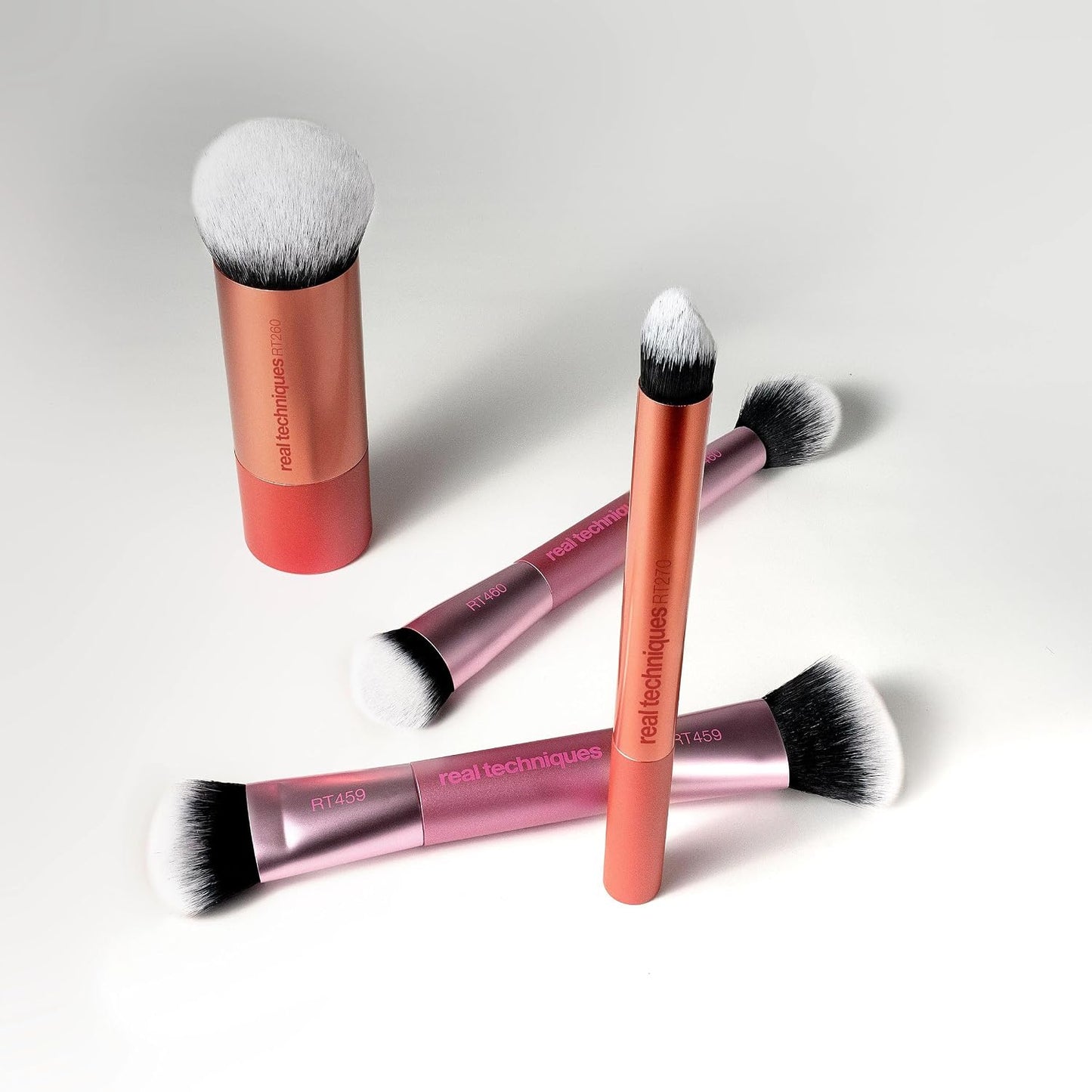Real Techniques Makeup Brush Set - 4 Piece Kit for Foundation, Concealer, Blush & Contour | Soft UltraPlush Bristles, Travel-Friendly