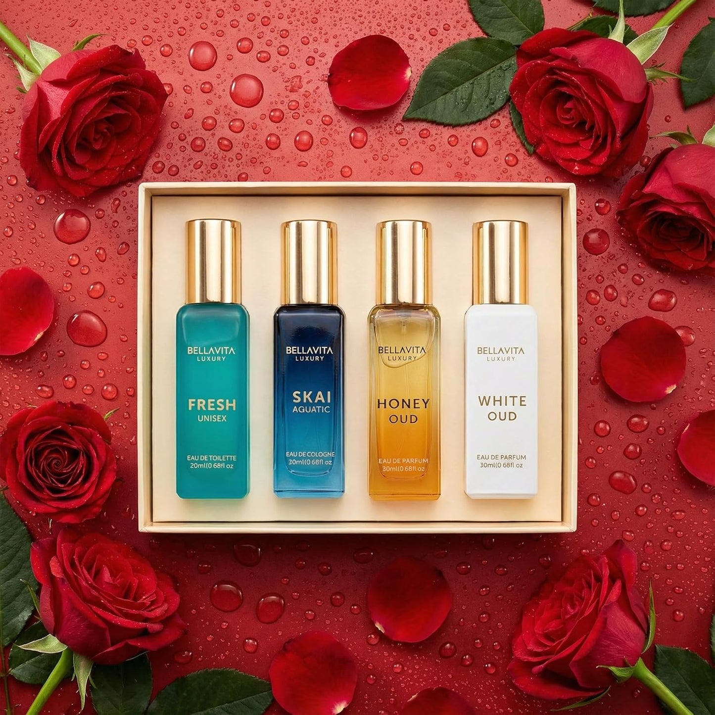 Bellavita Luxury Unisex Perfume Gift Set - Honey Oud & White Oud | 80ml | Unique Fragrance for Men & Women