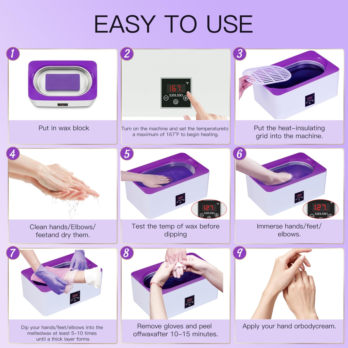 Paraffin Wax Machine for Hand and Feet - 4000ml Large Capacity Wax Warmer Full Kit with Gloves & Booties, Professional Hot Wax Paraffin Machine for Spa