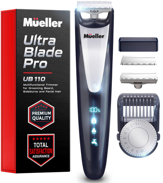 Pro Grooming UltraOneBlade Trimmer for Men - Beard and Mustache - Electric Razor Cordless, Waterproof Adjustable Hair Length, and Battery Indicator for Precision Grooming