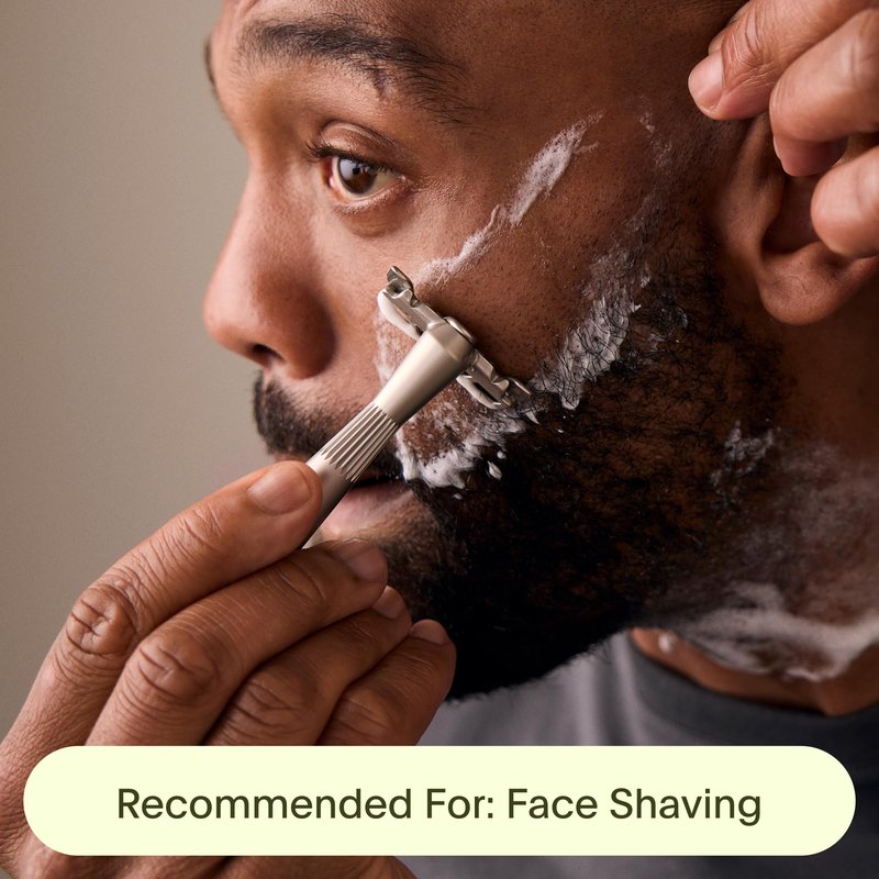 Leaf Shave | Twig Razor, Silver - All-Metal, Eco-Friendly Shaver for Men & Women; Includes 5 Stainless Steel Single-Edge Blades; Recommended for Face Shaving Lighter Hair and Sensitive Skin