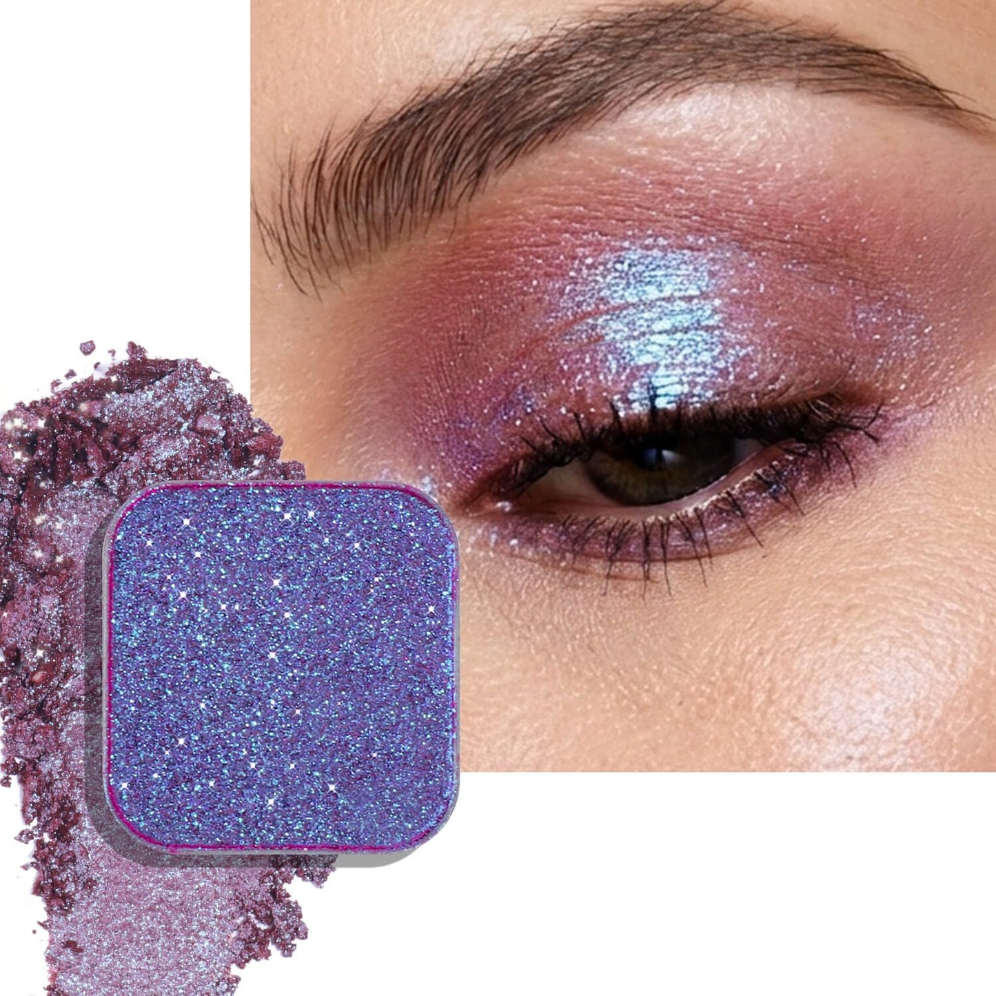 Chameleon Chrome Eyeshadow - Duochrome Lavender & Blue Reflects | Iridescent Metallic Shimmer, Bouncy Texture