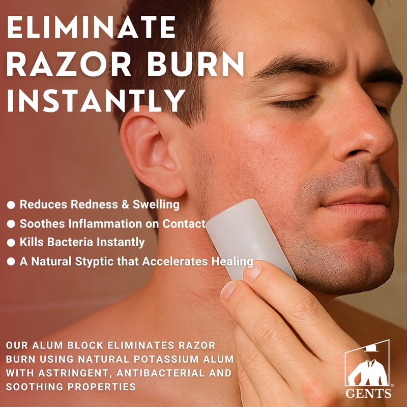 Gents Alum Block in Plastic Case | Upgrade Your Shave - Soothing Aftershave Solution for Shaving Razor Burn Relief - Travel Friendly Durable Plastic Case Included (3.5 Ounces Pack of 3)