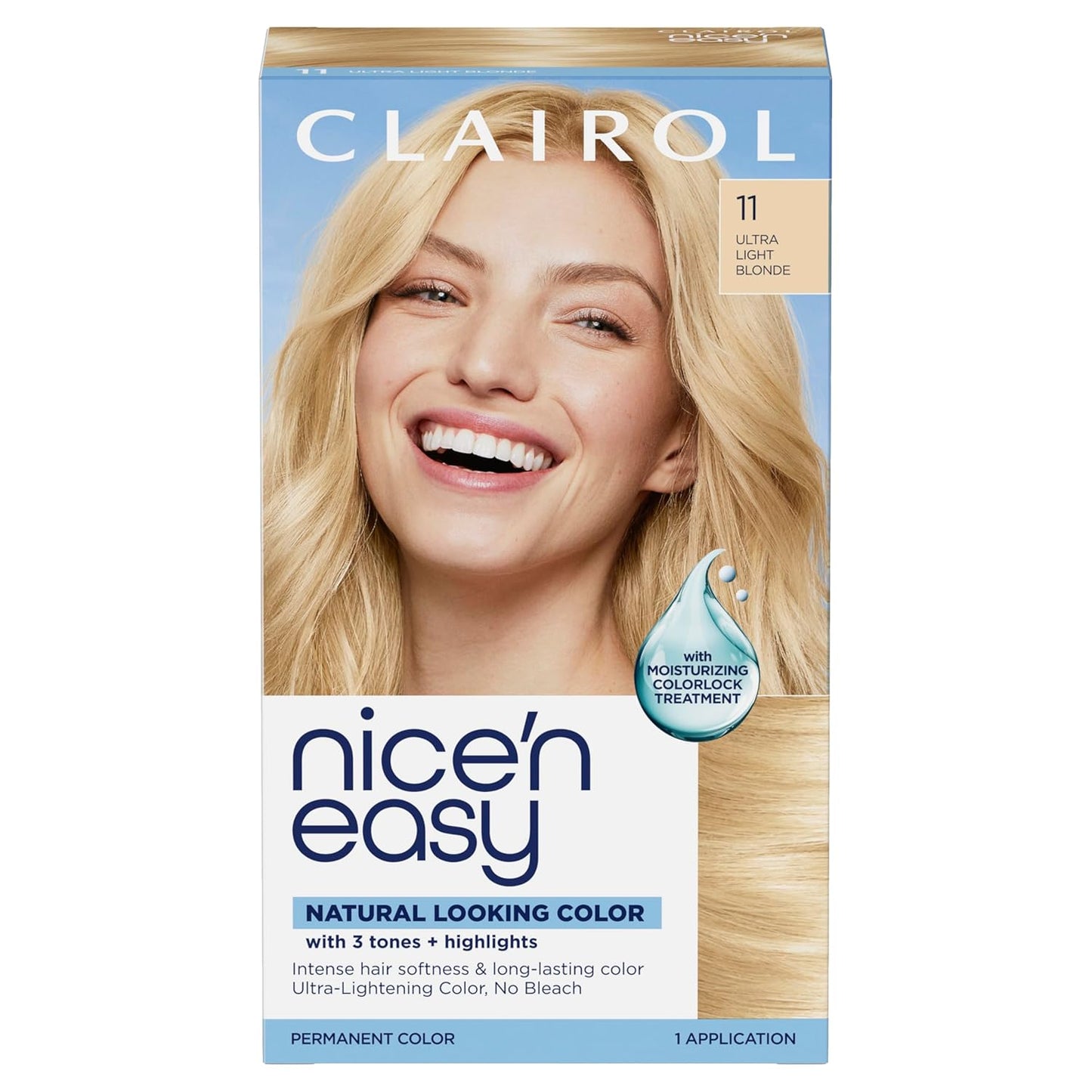 Clairol Nice'n Easy Permanent Hair Dye - Blackest Black | 100% Gray Coverage & Long-Lasting Shine | Single Pack