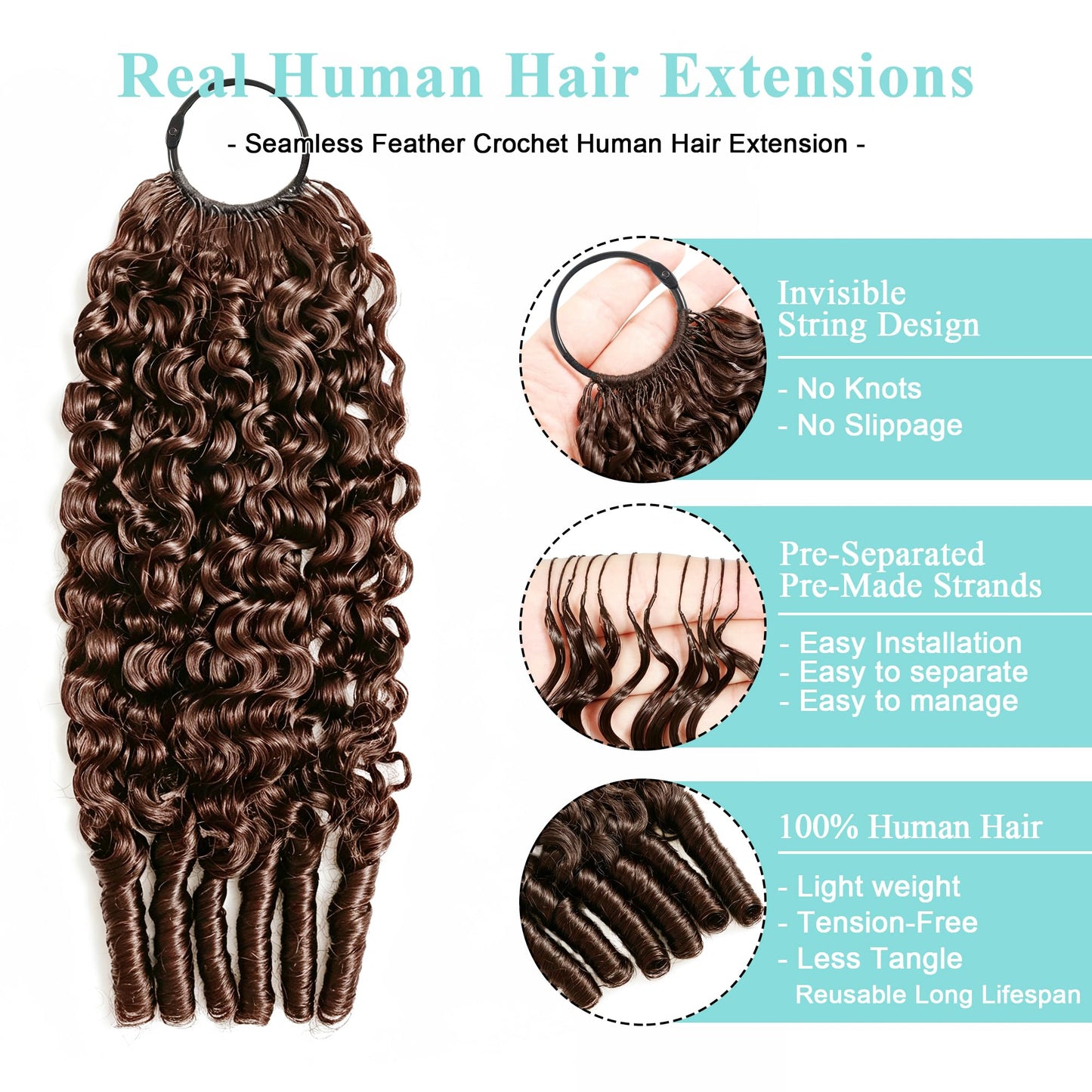 Burmese Curly Human Hair Feather Crochet Hair