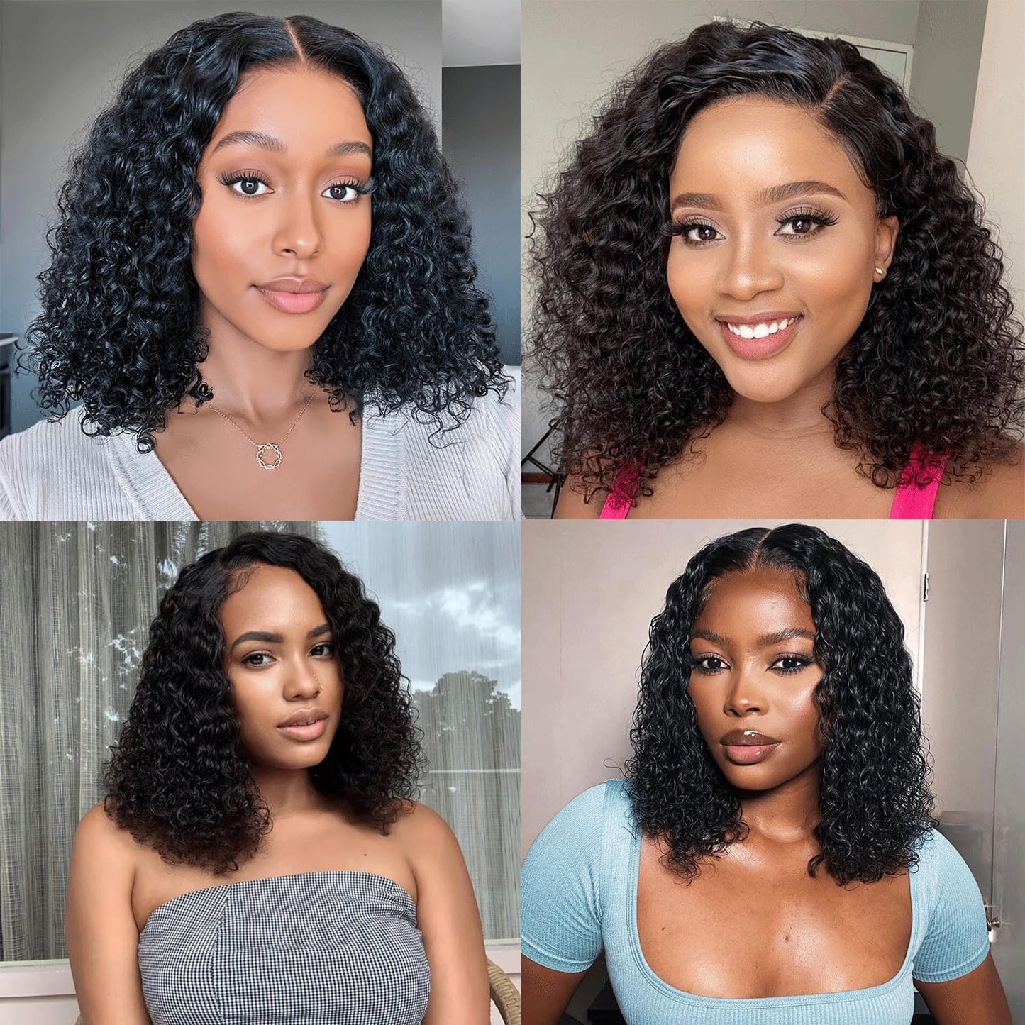 Deep Wave Bob Wig - 200 Density HD Lace Front Human Hair | Glueless Short Curly 12 Inch for Black Women