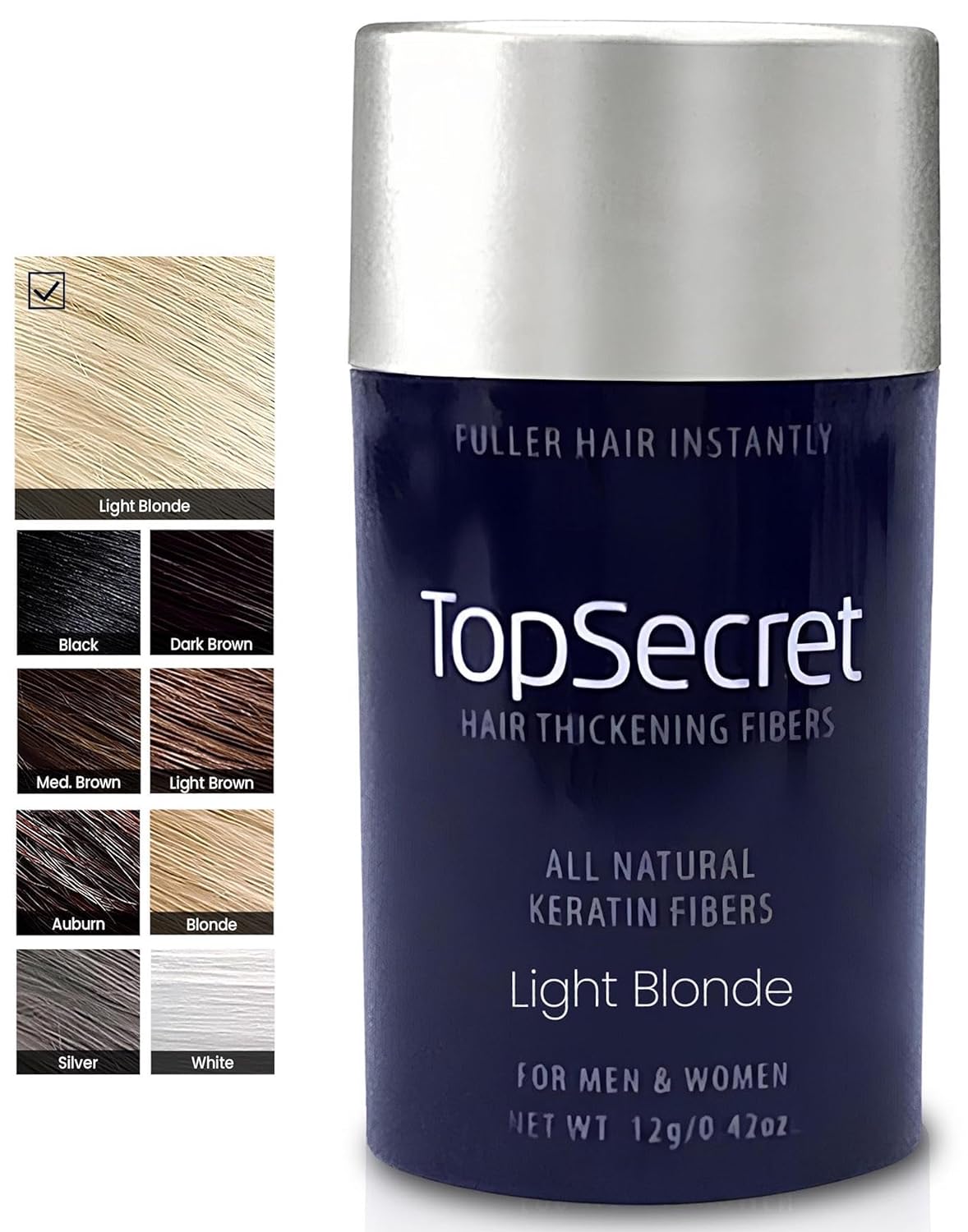Hair Thickening Building Fibers - Natural & Undetectable Hair Filler for Men & Women | Weather-Resistant (Light Brown, Medium)