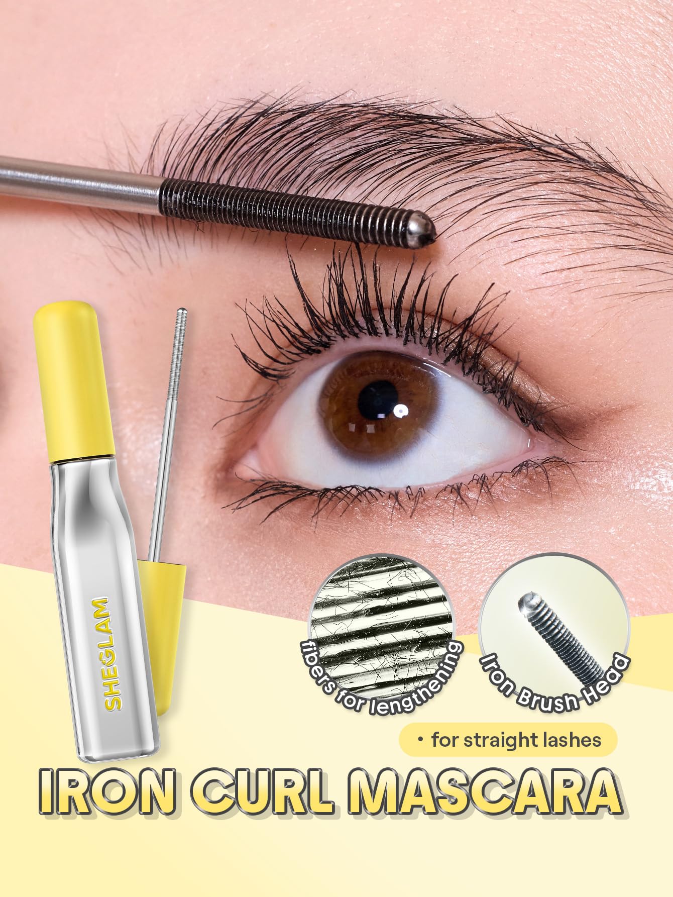SHEGLAM Lashlighter Iron Curl Mascara Straight Lashes Long-lasting Lengthening Waterproof