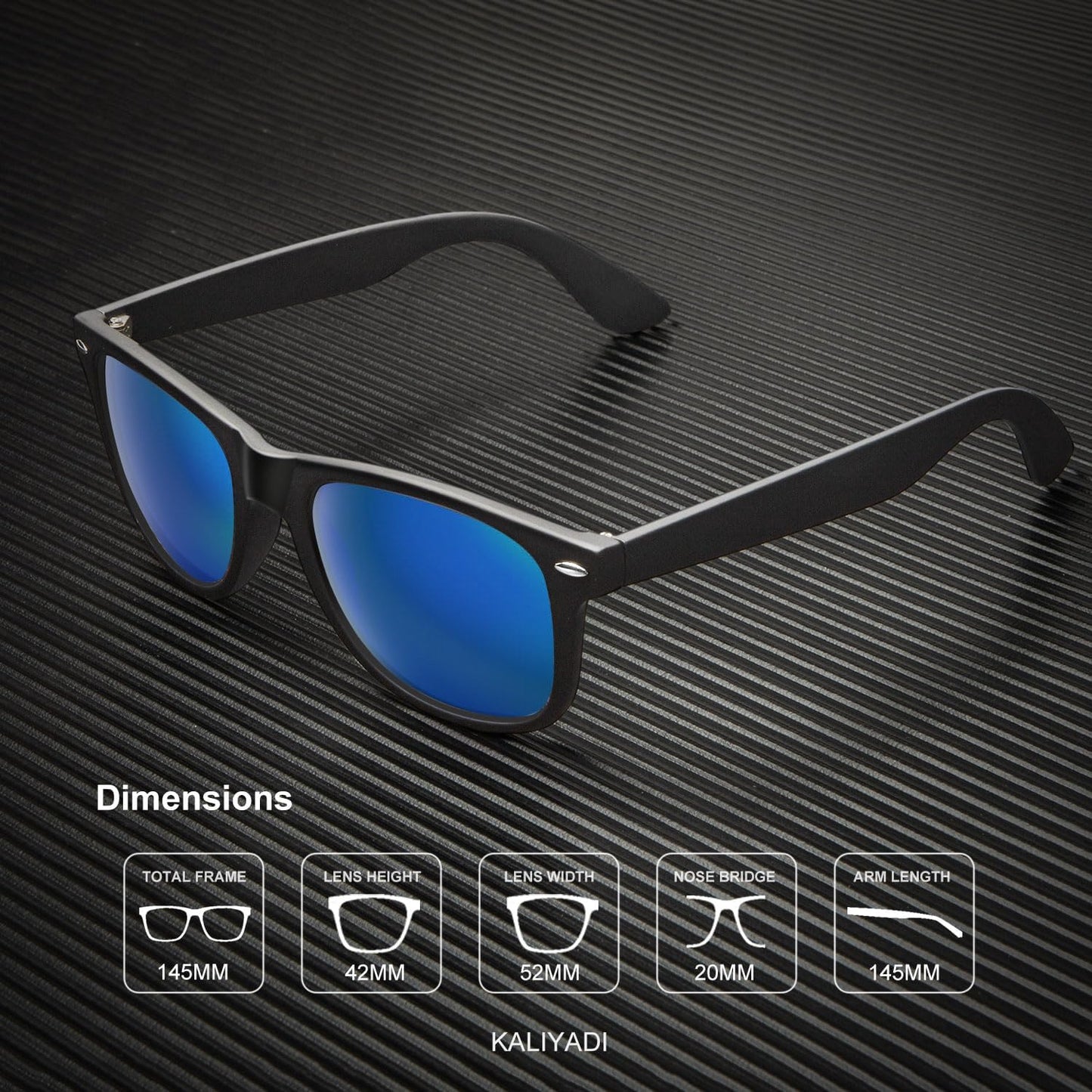 KALIYADI Polarized Sunglasses - Matte Finish, UV Blocking, Color Mirror Lenses | 3-Pack for Men & Women