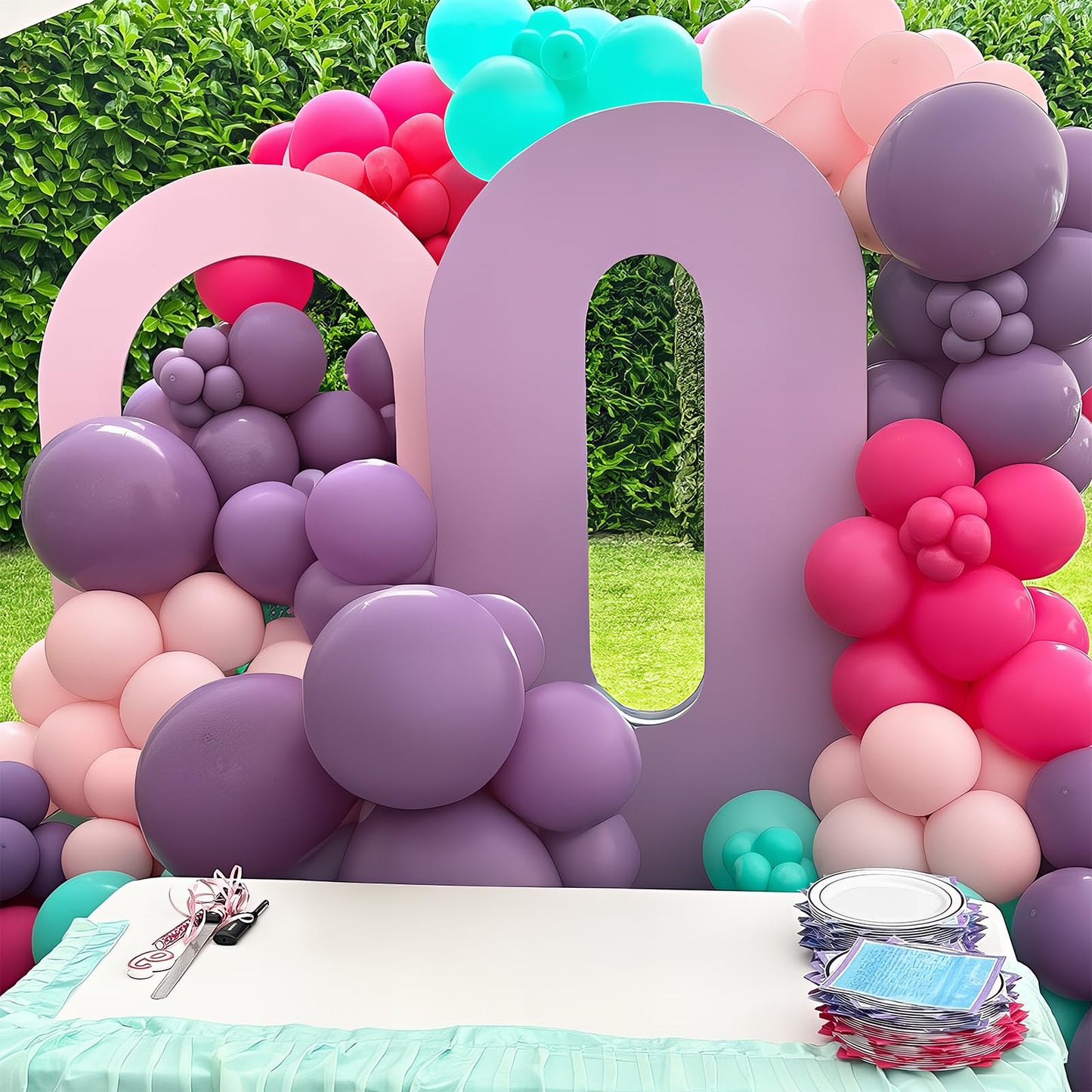 HILAVO Pink Purple Blue Balloons 60 Pcs Hot Pink Light Pink Teal Purple Latex Balloon Pastel Purple Teal Pink Confetti Balloons for Kids Magic Theme Mermaid Princess Birthday Baby Shower Party Decor