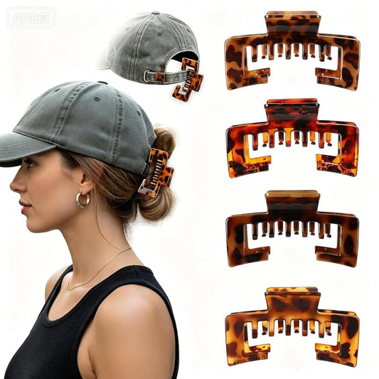 Hat Claw Clips for Women - 4 PCS Non-Slip Baseball Cap Hair Clips | Ideal for Outdoor Activities & All Hair Types