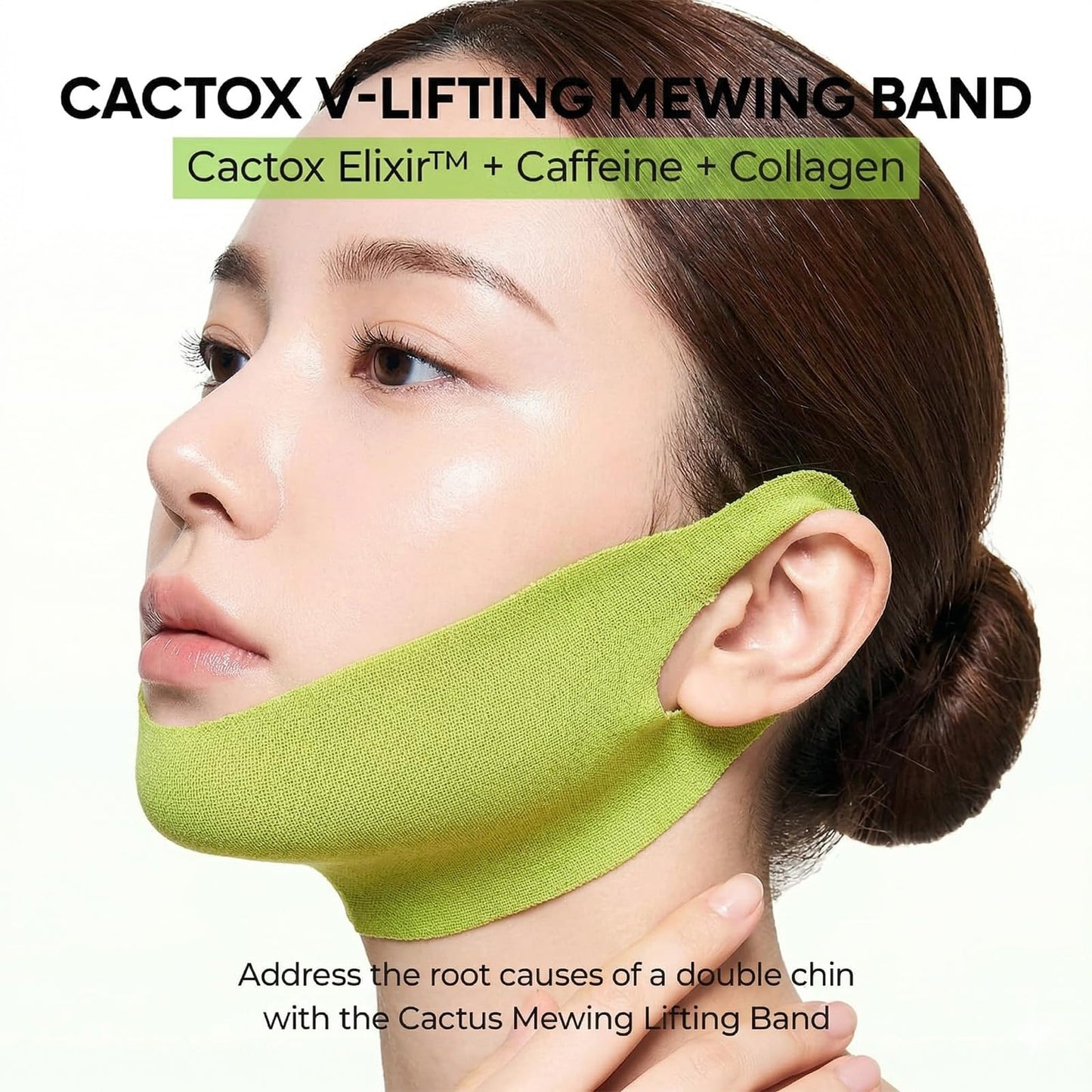 XPICZE CACTOX V-Lifting Mewing Band, Korean V-Line Facial Firming Mask with Caffeine & Collagen, Visibly Tones Jawline & Soothes Morning Puffiness, Snug Fit Contouring Skincare(2 boxes)