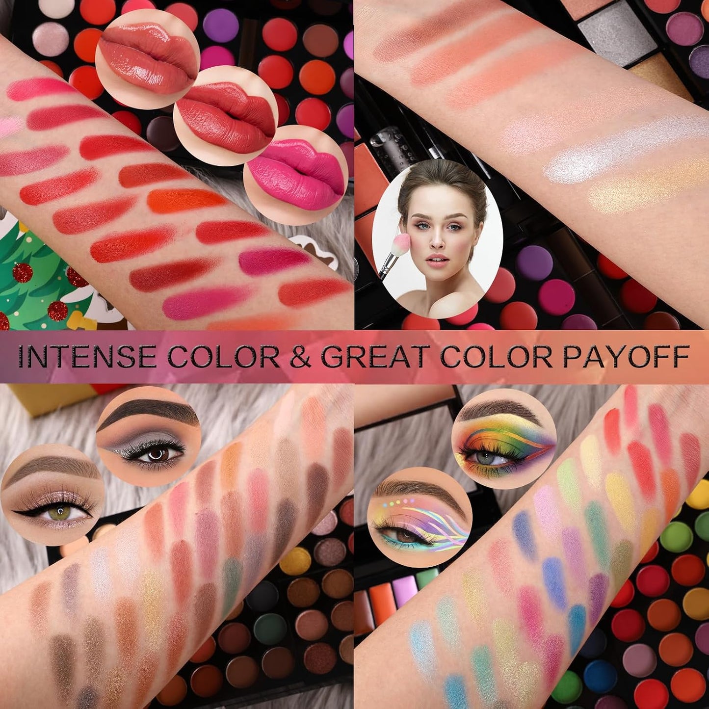 All-in-One Makeup Kit for Women - 186 Color Palette with Eyeshadow, Lip Gloss, Concealer & More | Perfect Valentine’s Gift
