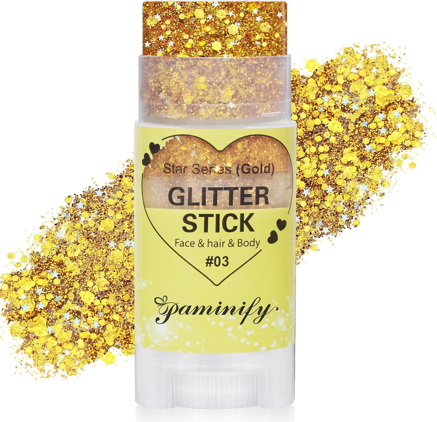 Rainbow White Hair Glitter Stick - Mermaid Fairy Costume Makeup | Waterproof Face & Body Glitter for Kids & Adults
