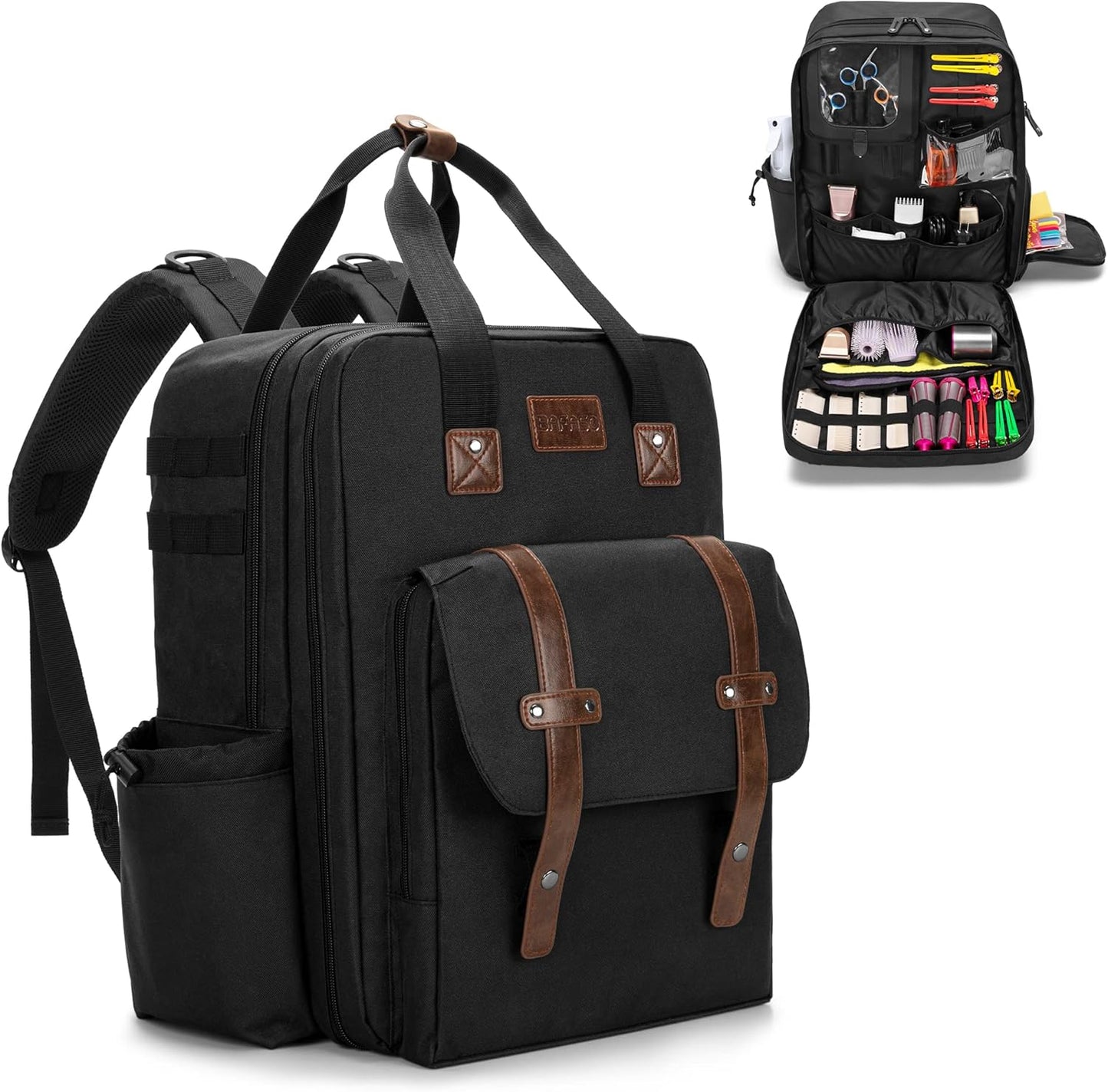 Large Capacity Barber Case - Travel Hairdresser Bag for Hair Cutting Tools | Black