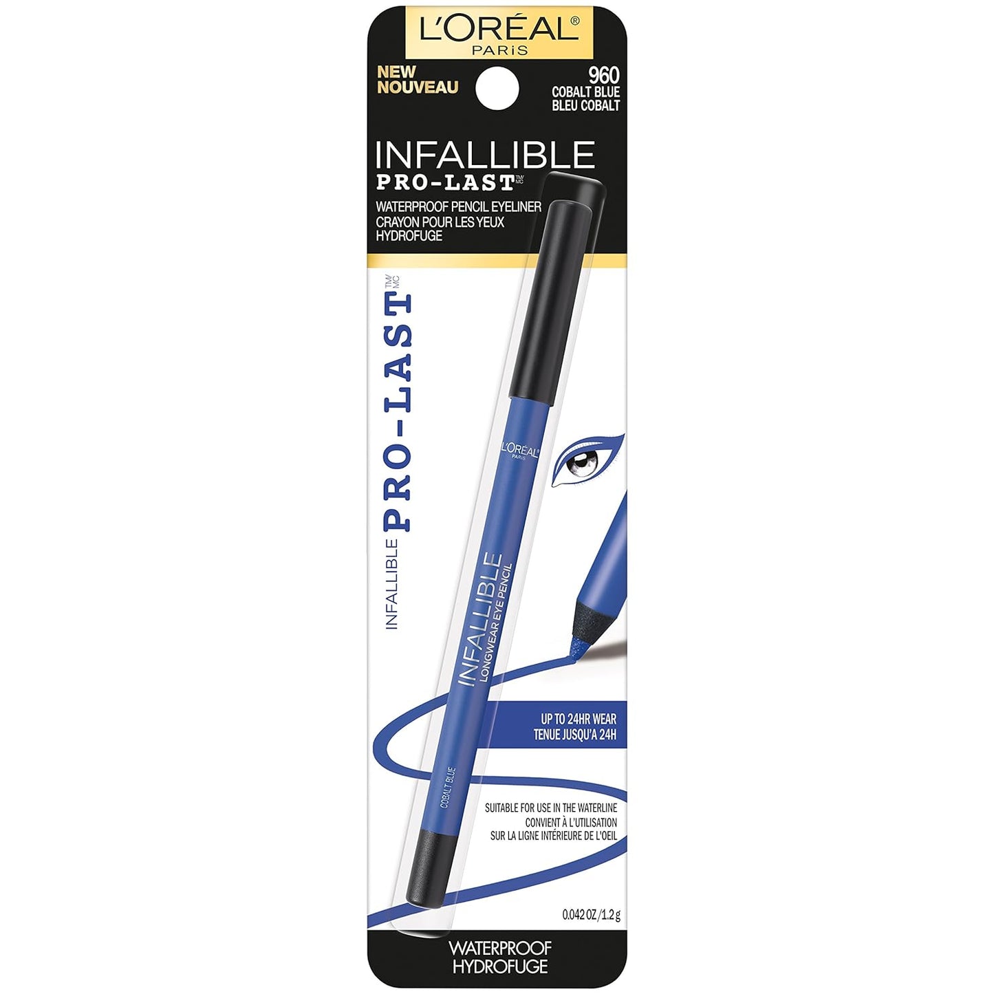 L'Oreal Paris Infallible Pro-Last Pencil Eyeliner - Waterproof, Smudge-Resistant, Easy Application | Aubergine, 0.042 oz.