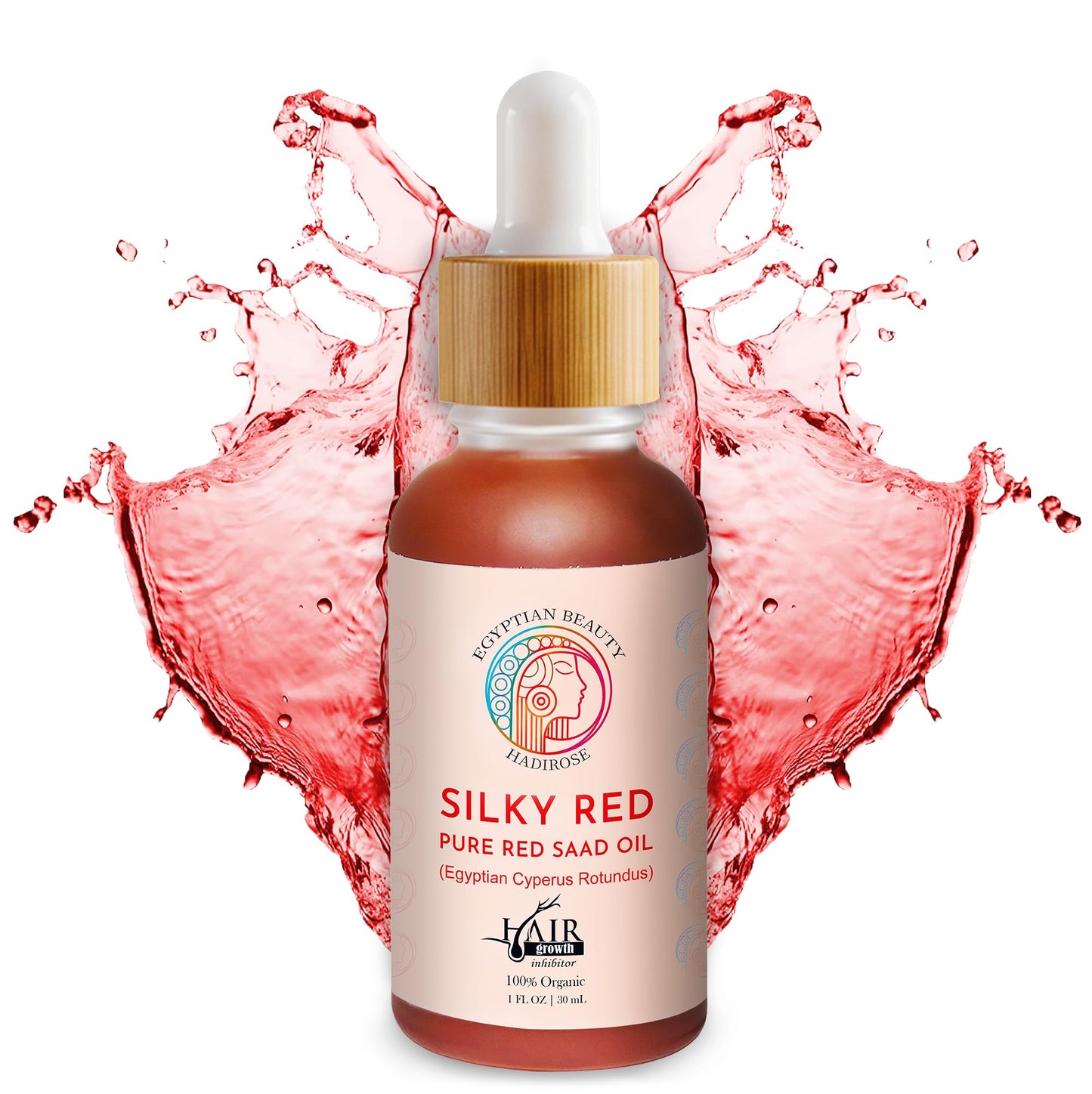 SILKY RED 100% Egyptian Cyperus Rotundus Hair Removal Oil | Pure Red Saad Oil Concentrate | Post-Wax Care | Skin Nourisher | Hair Growth Inhibitor | Original Scent | Made in the USA.