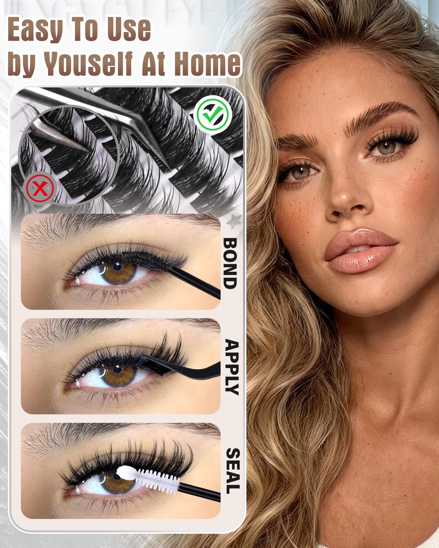 Cat Eye Lash Clusters Kit Manga Eyelash Cluster Kit Cat Eye Lashes Wispy Cluster Eyelash Extensions Pre-Mapped Anime Cat Eye Individual Lashes Kit With Lash Bond&Seal, Lash Tweezers 10-18MM by Zegaine