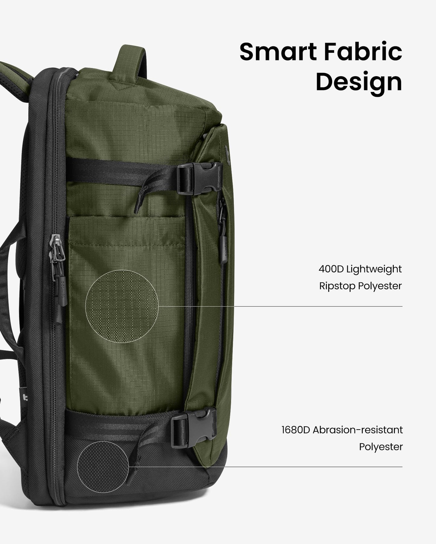 tomtoc Travel Backpack 40L, TSA Friendly Flight Approved Carry-on Luggage Hand Water-resistant Lightweight Business Rucksack, Durable Large Weekender Bag Daypack Fits 17.3 Inch Laptop