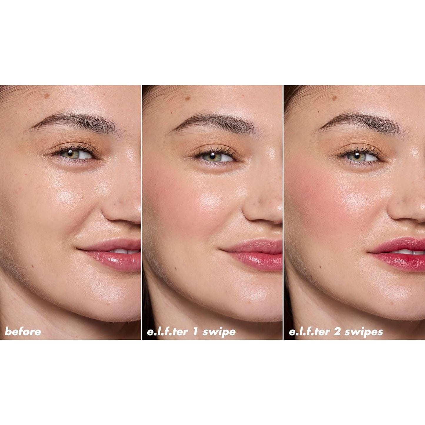 e.l.f. Sheer For It Blush Tint - Multi-Use Vegan Lip & Cheek Makeup | Long-Lasting Natural Flush Finish in Left On Red