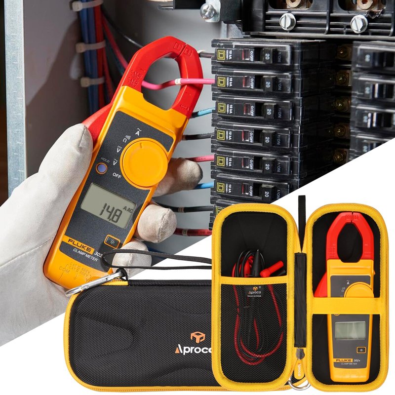 Aproca Portable Hard Storage Case, for Fluke 323/302+ / 324/325 Digital Clamp Meter and Accessories