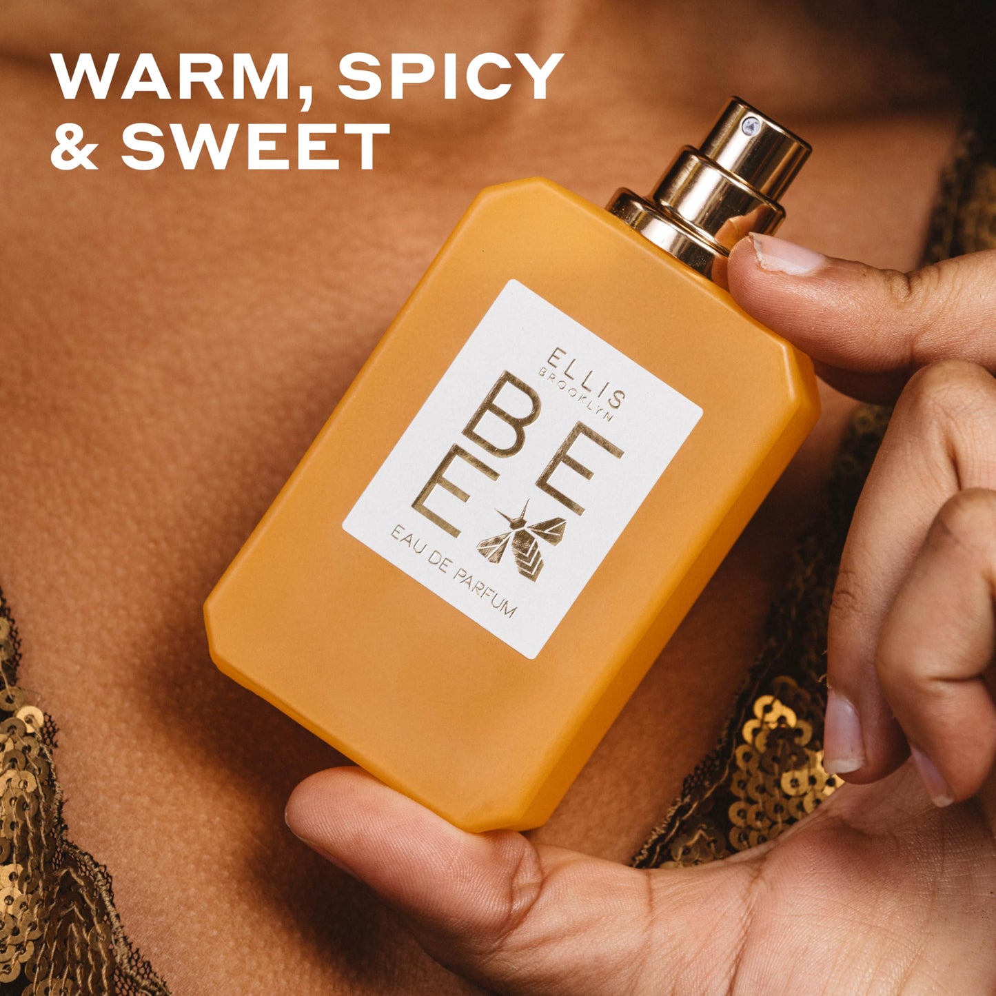 Ellis Brooklyn BEE Eau de Parfum, Warm Spicy Perfume for Women with Honey, Vanilla, Sandalwood, Cocoa, and Dark Rum, Vegan, Cruelty-Free, Sustainable Ingredients – 50ml/1.7 fl oz