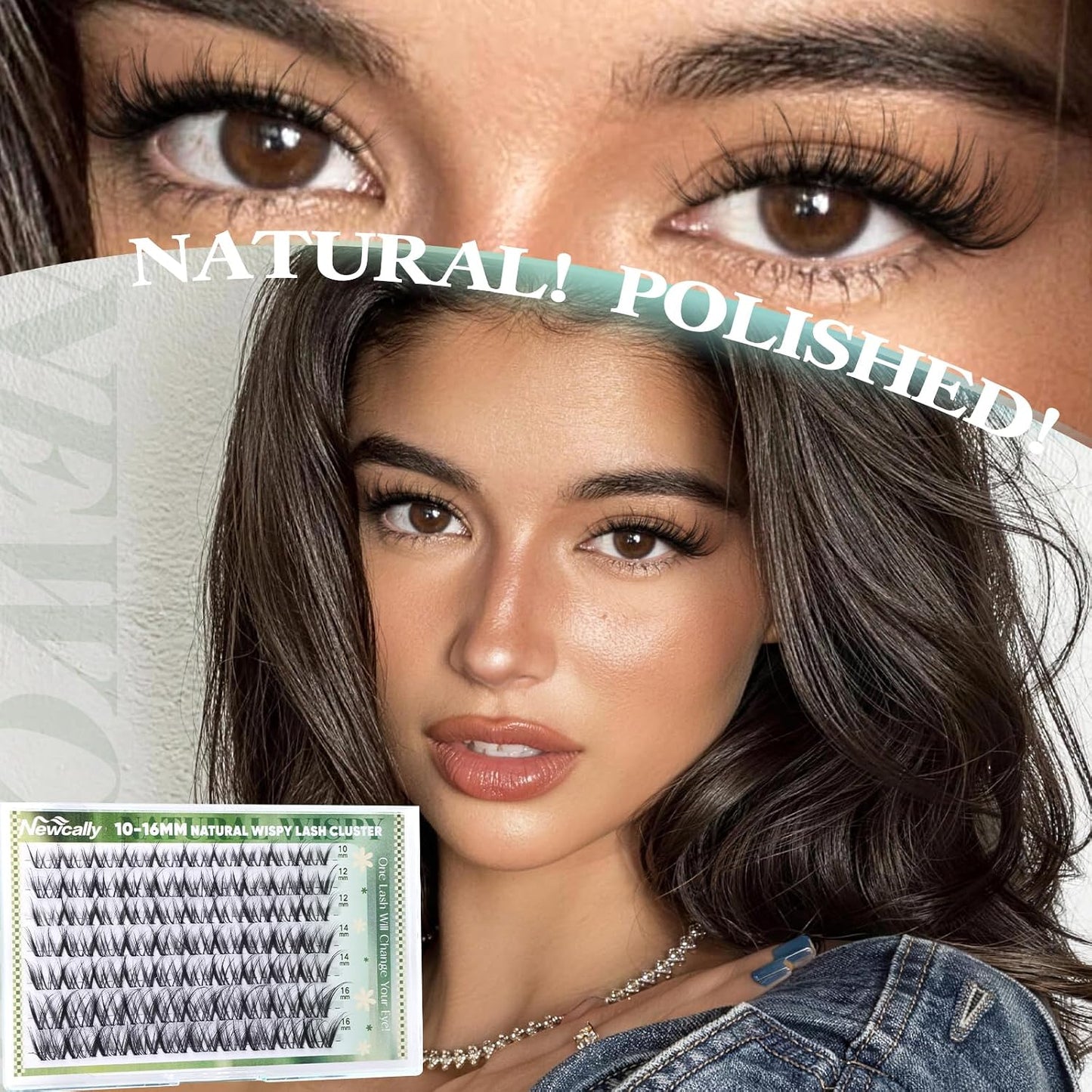 Natural Lash Clusters - Invisible Band CC-Curly Eyelash Extensions | 10-16MM Spider Cluster Lashes