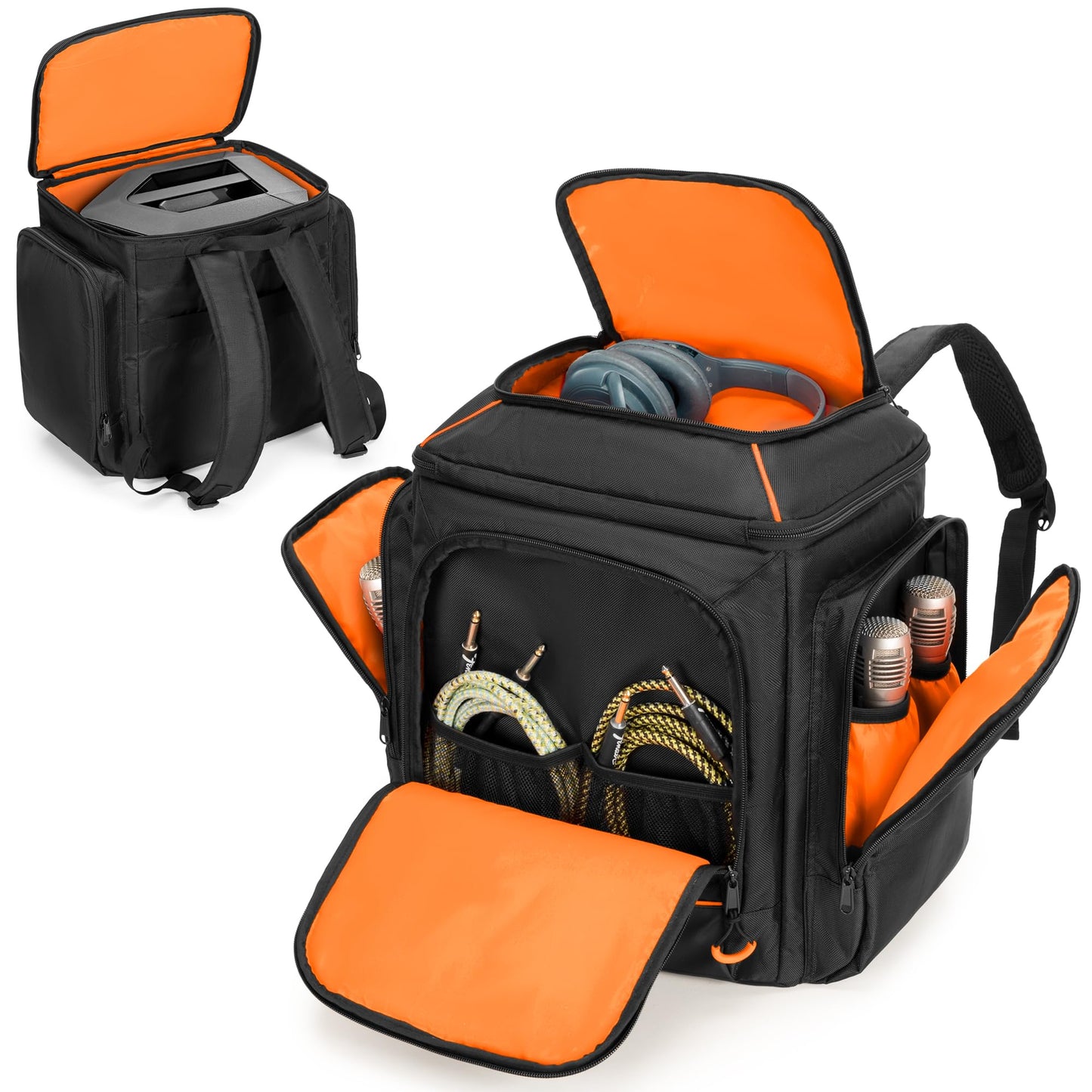 CURMIO Travel Carrying Case Backpack Compatible with Bose S1 Pro/ S1 Pro+ Portable Bluetooth Speaker, Bluetooth Speaker Bag with Shoulder Straps for Microphone, Charger, Cable (Patent Pending)