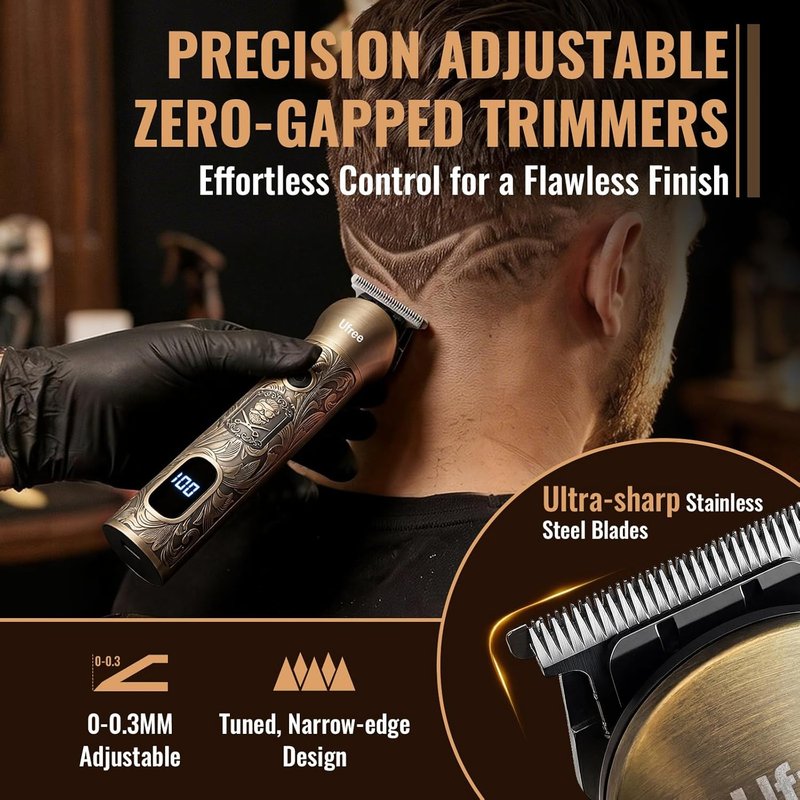 Beard Trimmer for Men - Cordless Hair Clippers & Electric Razor | Grooming Kit with Precision Blades