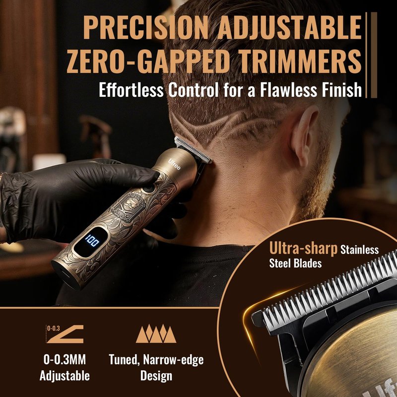 Ufree Beard Trimmer, Hair Clippers Mens Shaver Electric Razor, Hair Trimmer for Men Cordless Barber Clippers and Trimmers Set, Hair Cutting Kit for Men Grooming Gifts