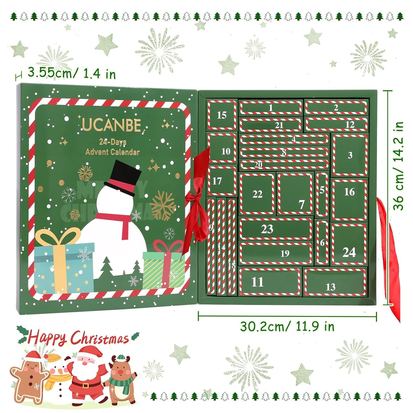 UCANBE Makeup Advent Calendar 2025 - 24-Piece Holiday Gift Set for Women & Teens | Beauty Surprises Countdown