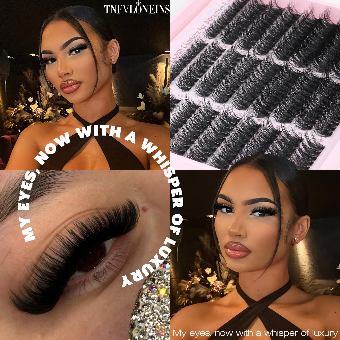 Fluffy Lash Clusters Wispy Cluster Eyelash Extensions Thick Eyelash Clusters Faux Mink Individual Lashes Full Volume Cluster Lashes 10-18MM Reusable Eyelashes Cluster by TNFVLONEINS