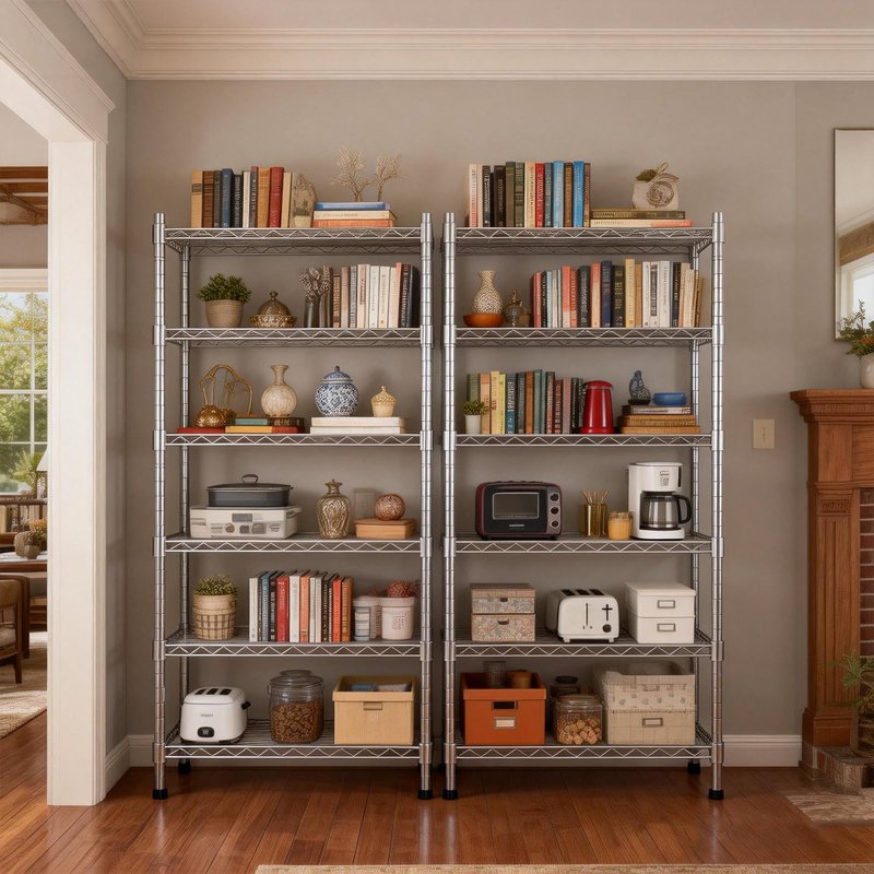 AIRAJ 33”W Storage Shelves with Wheels | 5 Tier Wire Shelving | 1500 LBS Metal Shelving | Garage Shelving Units and Storage | Wire Rack Adjustable Layer Height | 33”W×13”D×73” H| Electroplated Silver