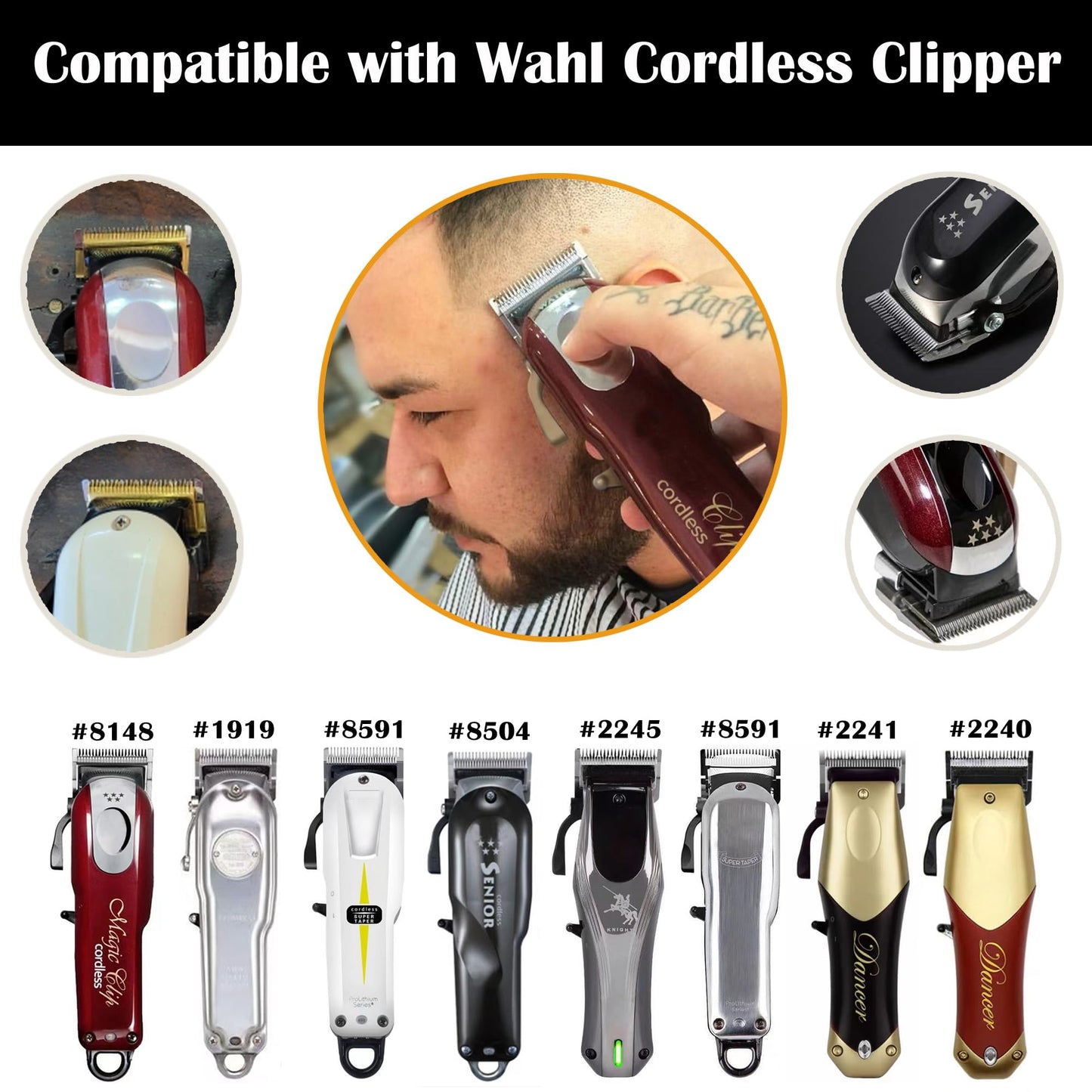 Blade Fit for Wahl Clipper Blades Replacement, Precision 2 Holes Adjustable Parts Compatible with Wahl 5 Star Series Replacement Blades, for Magic Clip, Color Pro, Senior, 9200/8000/7000/6000/5000