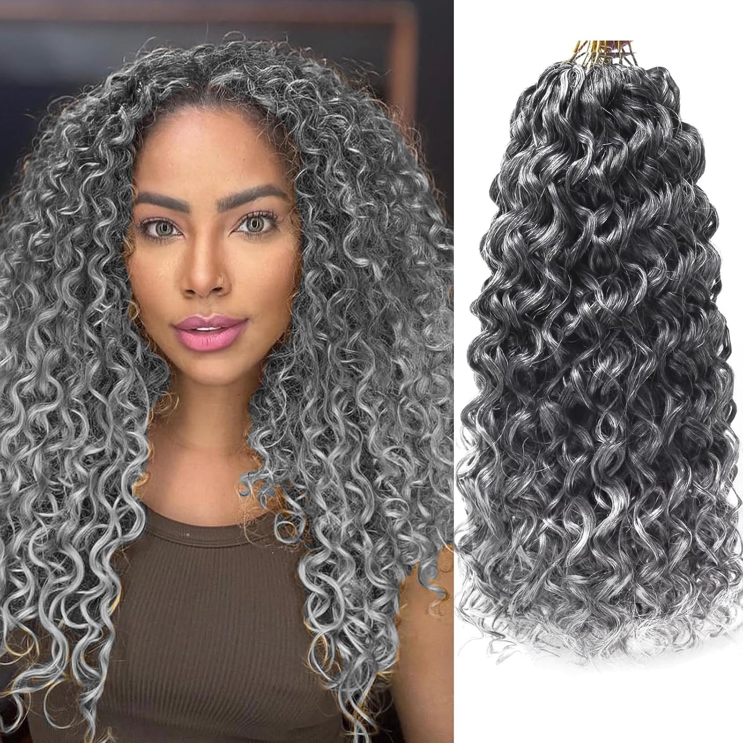 Water Wave Crochet Hair Extensions - Blonde Synthetic Bohemian Braids | 14 Inch Deep Wave (27#)