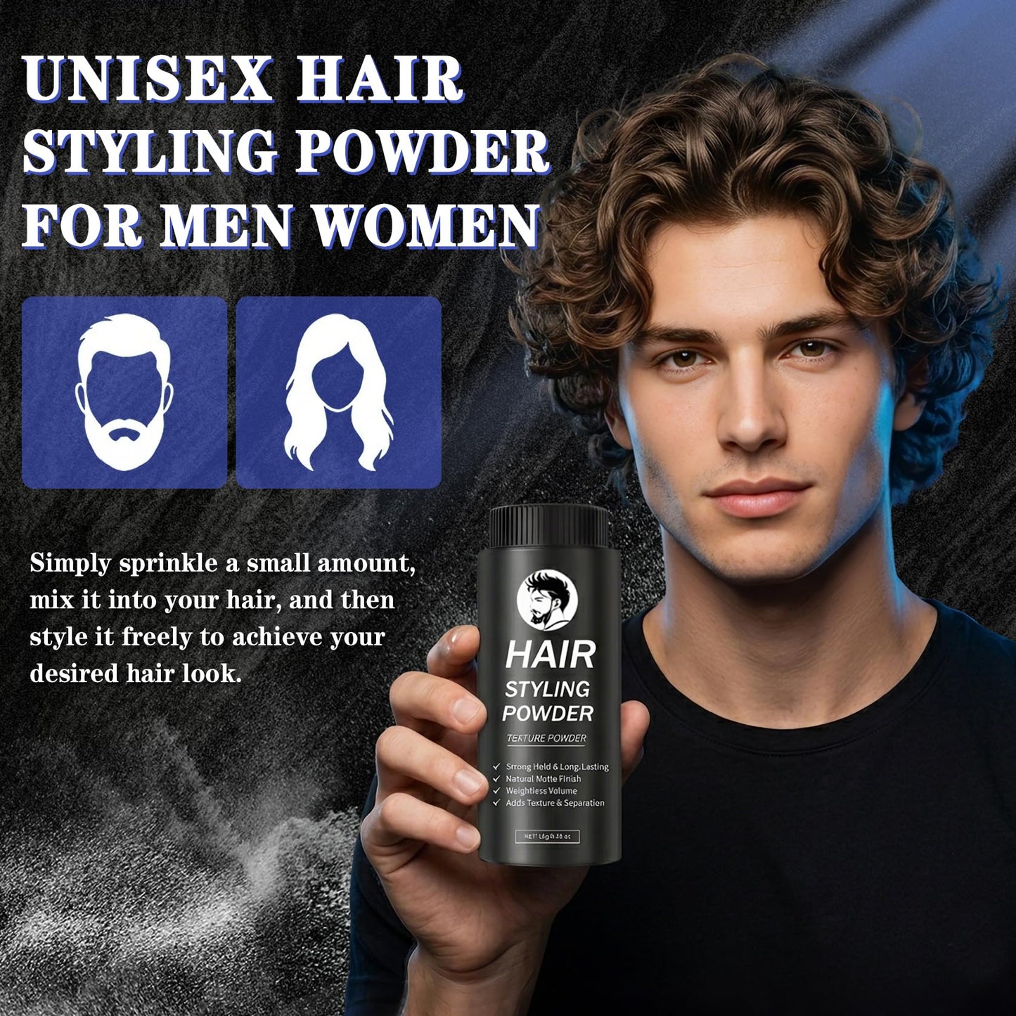 Rosawee Hair Styling Powder For Men Women Strong Hold Volumizing Powder Look Natural Thickness Volume Texture For All Hairstyles 1 pack