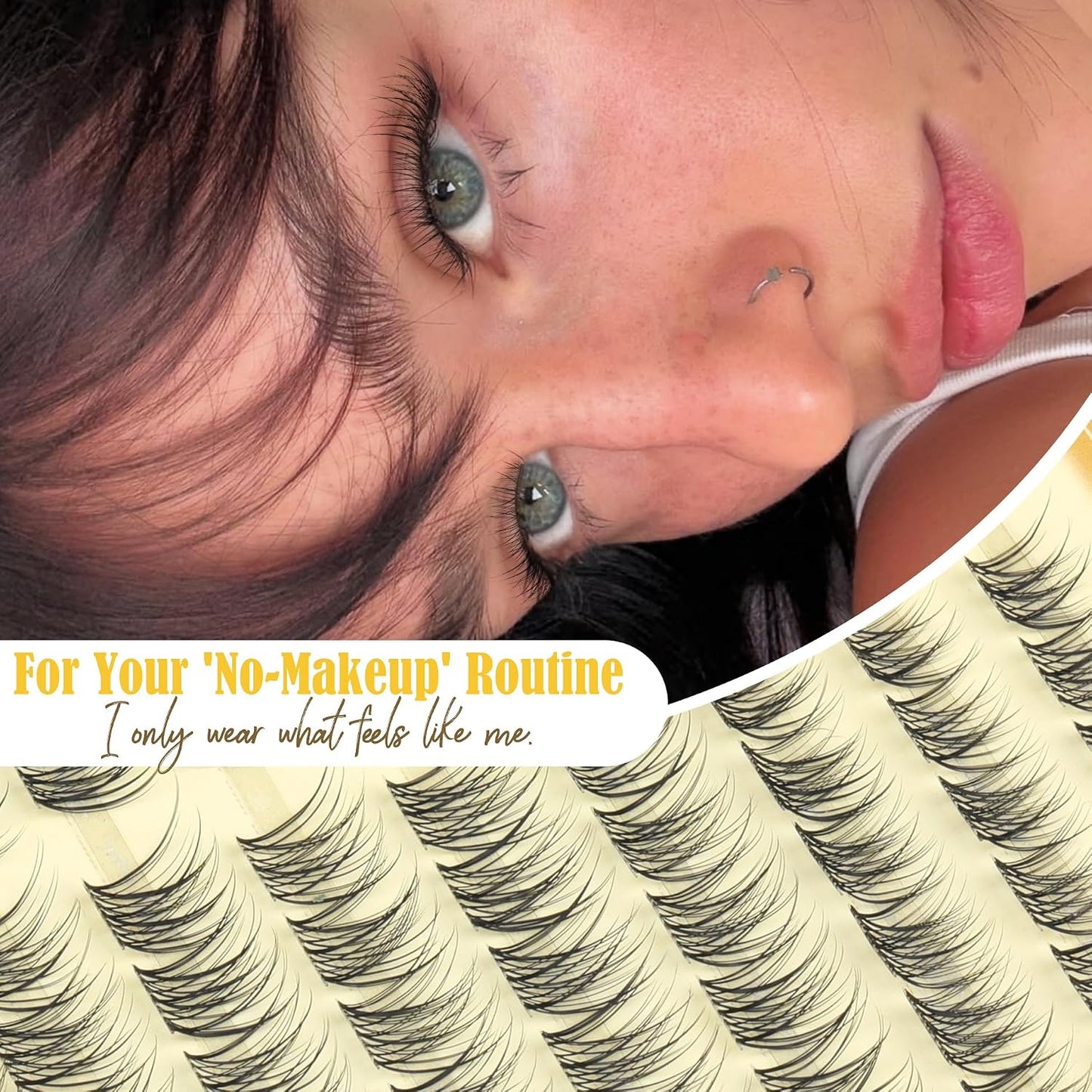 Natural Cluster Eyelash Extensions - Short Lash Clusters 8-10-12MM | CC-Curly Wispy Individual Lashes, 144 Pcs