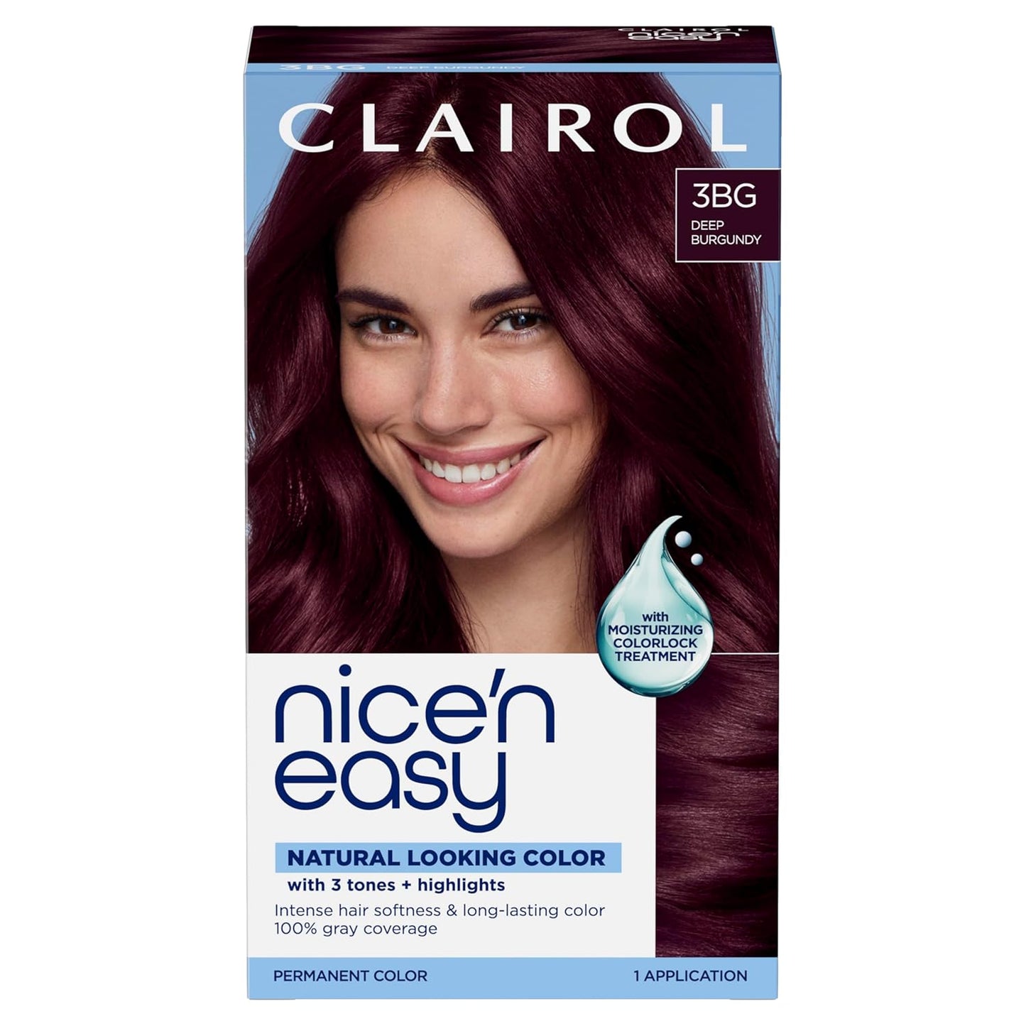 Clairol Nice'n Easy Permanent Hair Dye - Blackest Black | 100% Gray Coverage & Long-Lasting Shine | Single Pack