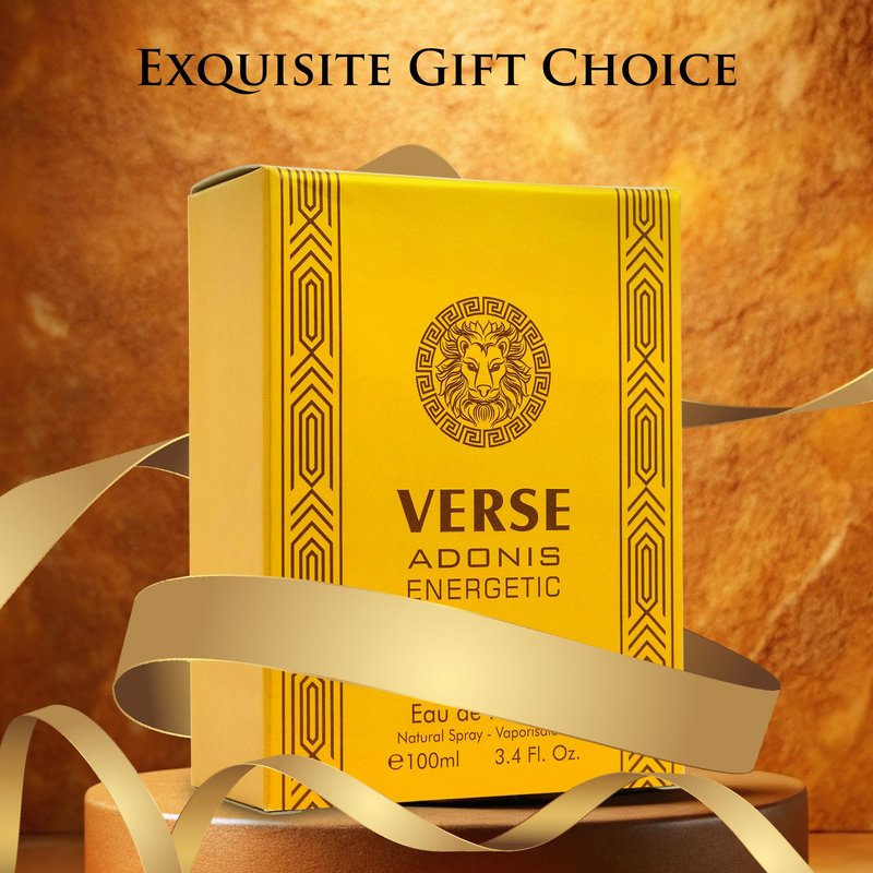 Verse Adonis Energetic for Men - Long-Lasting Fresh Fragrance, Bold & Invigorating Scent, Perfect for Day & Night Wear, Energizing & Powerful Aroma, 3.4 Fl Oz (100ml) Eau de Parfum Bottle Spray Par