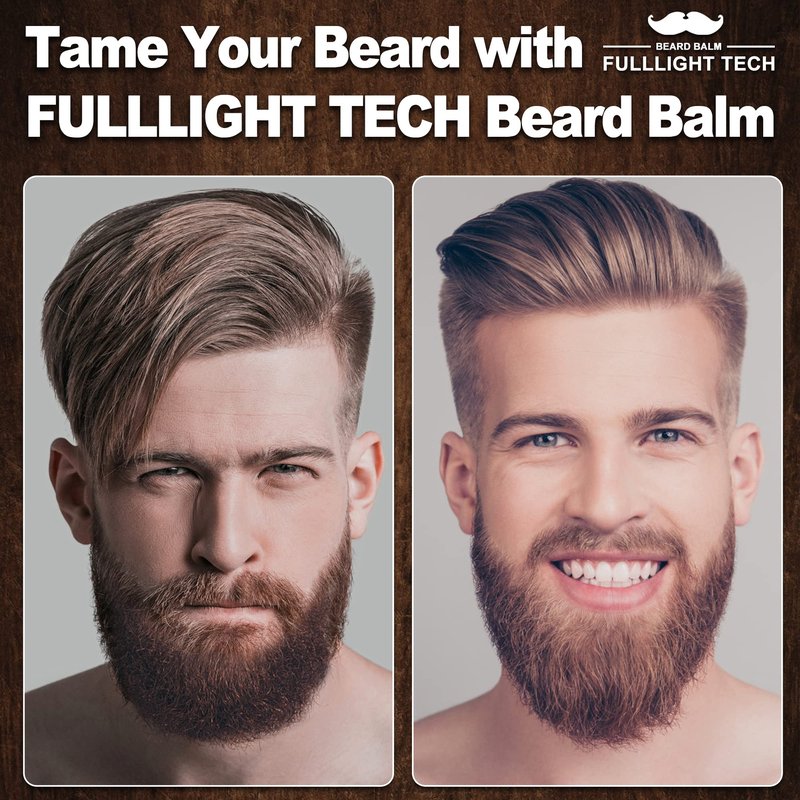 Beard Balm,2 Oz Sandalwood & 2 Oz Unscented Balm -Coconut & Argan & Jojoba Oils,Shea Butter- Styles, Hydrates & Smooths Beards & Mustaches,Beard Styling Balm for Mens Gifts for Men