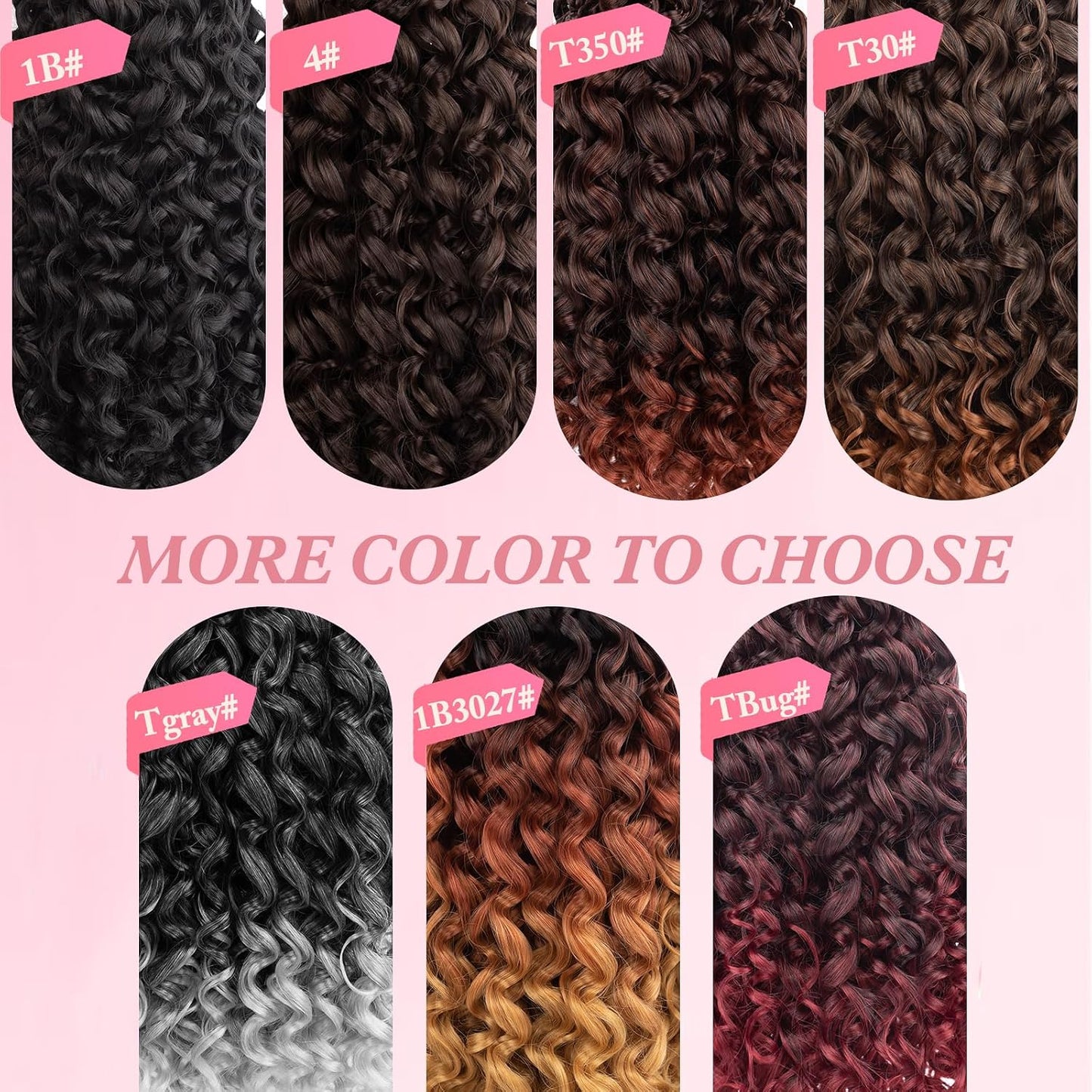 GoGo Curl Crochet Hair - 14 Inch Pre Looped Braids for Black Women | Soft Synthetic Deep Water Wave Extensions