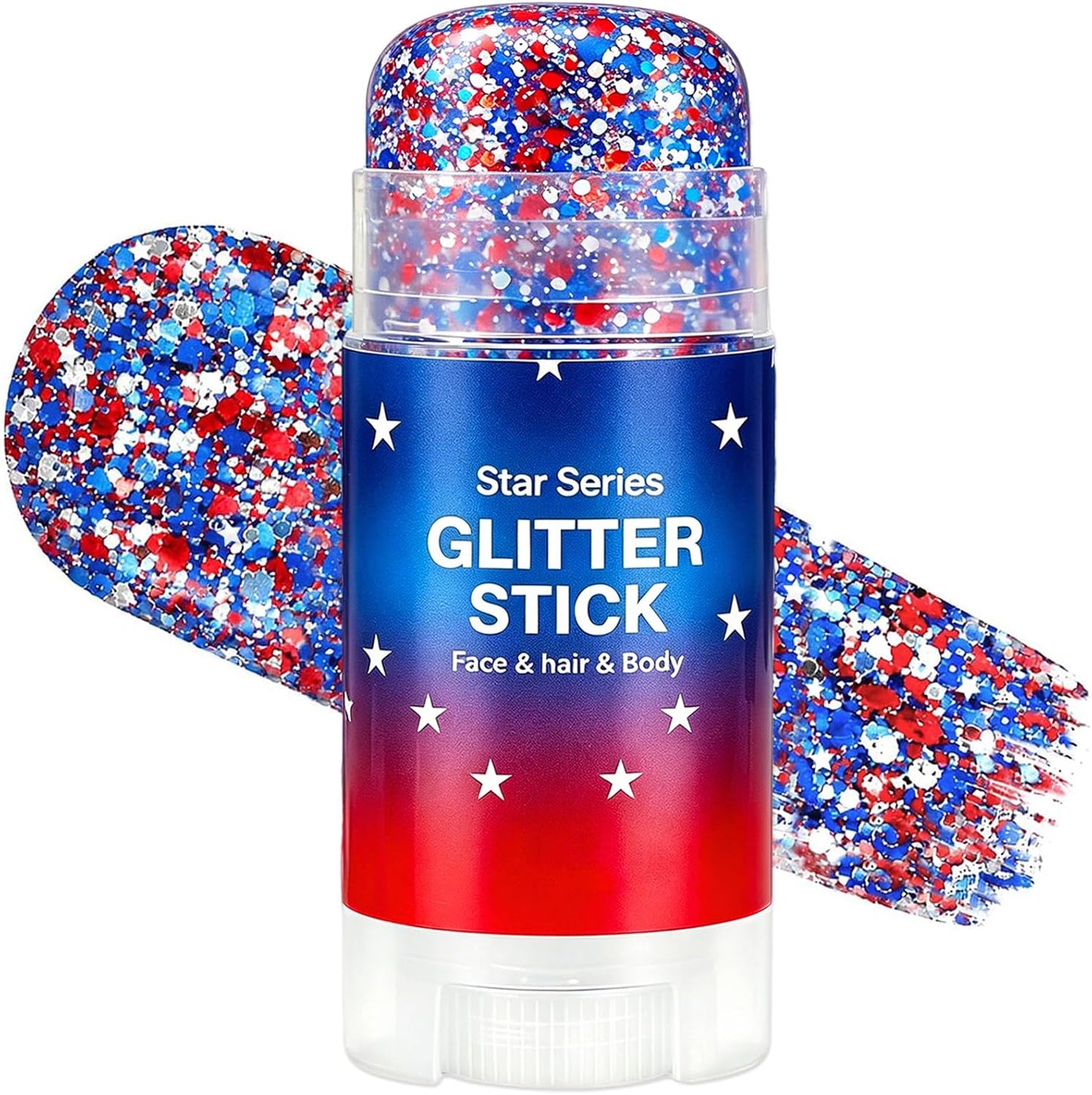 Patriotic Red White Blue Hair Glitter - Sparkling 4th of July Body & Face Glitter | Waterproof Makeup for Celebrations