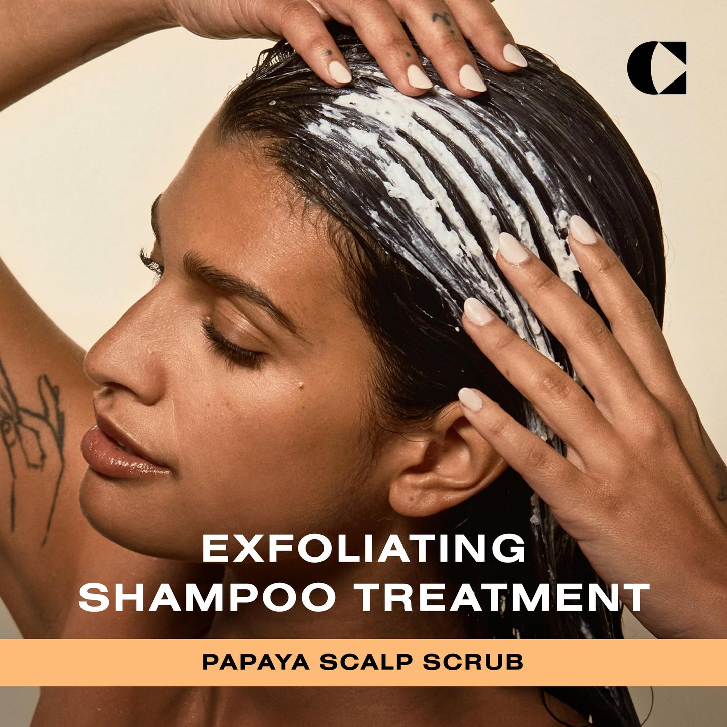 Ceremonia Papaya Scalp Scrub Exfoliating Shampoo Treatment | Exfoliates & Detoxifies Scalp with Papaya Enymes and Pink Salt | Removes Build Up, 8 fl oz