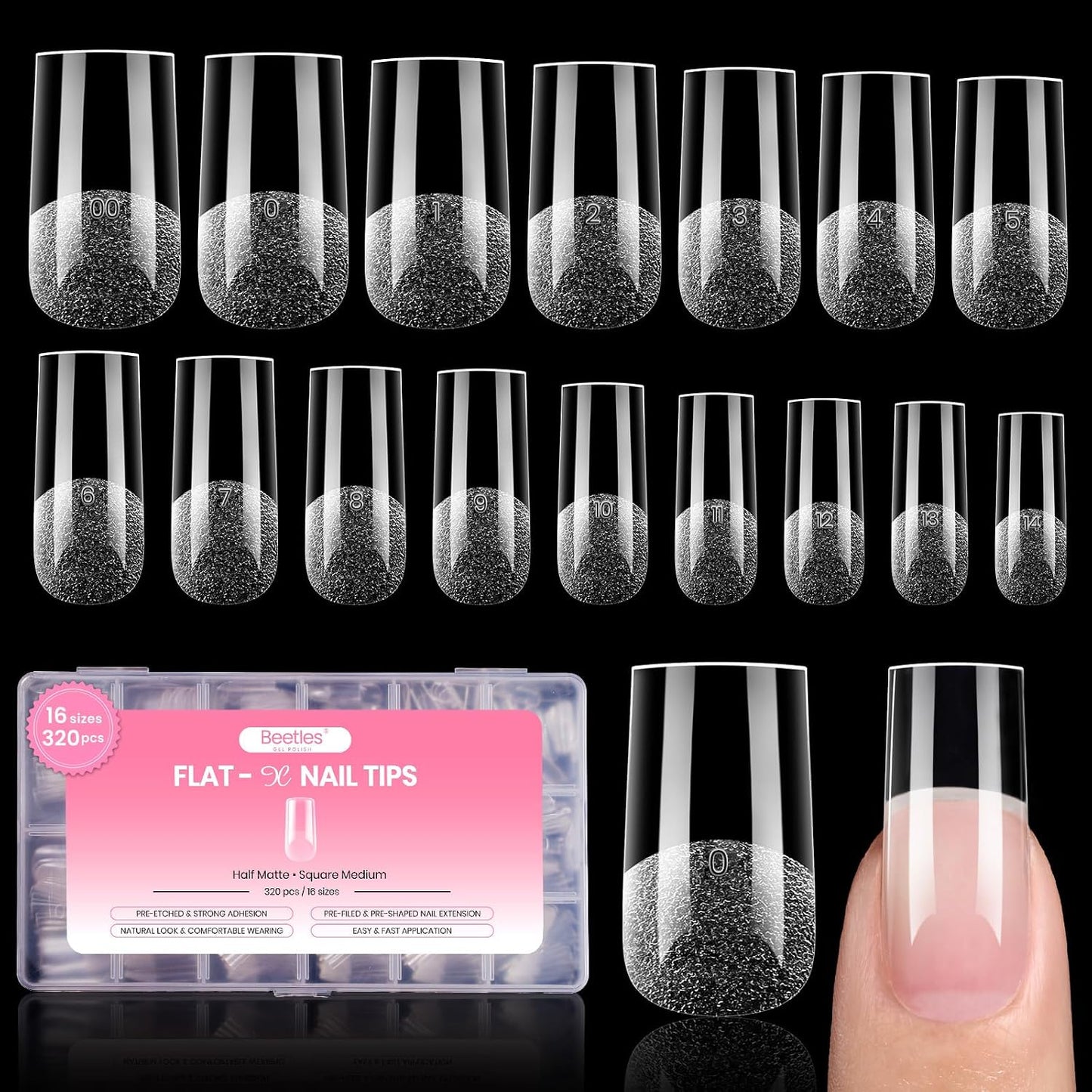 Beetles Nail Glue Gel - Super Strong 2Pcs 20g for Acrylic & Press-On Nails | Clear Summer Nail Art